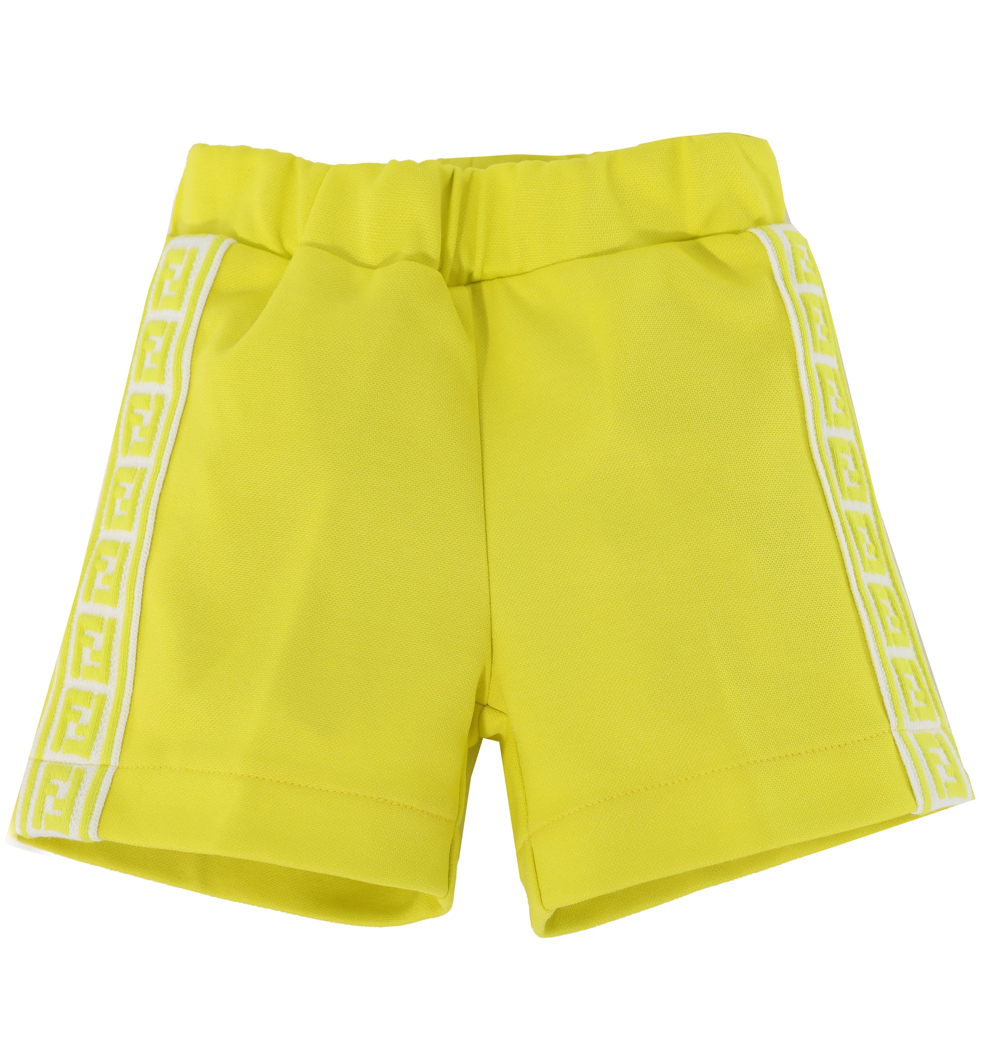 TRACK SHORTS W| 3D FF ON SIDES AND SNAPS - LEMON