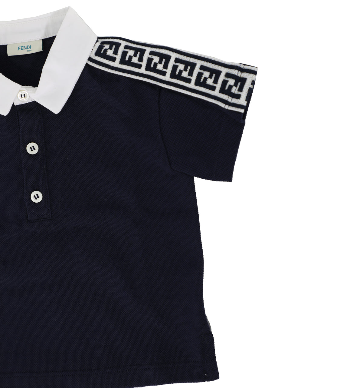 BABY BOY SS POLO TEE W FF TAPE ON SHOULDERS - NAVY