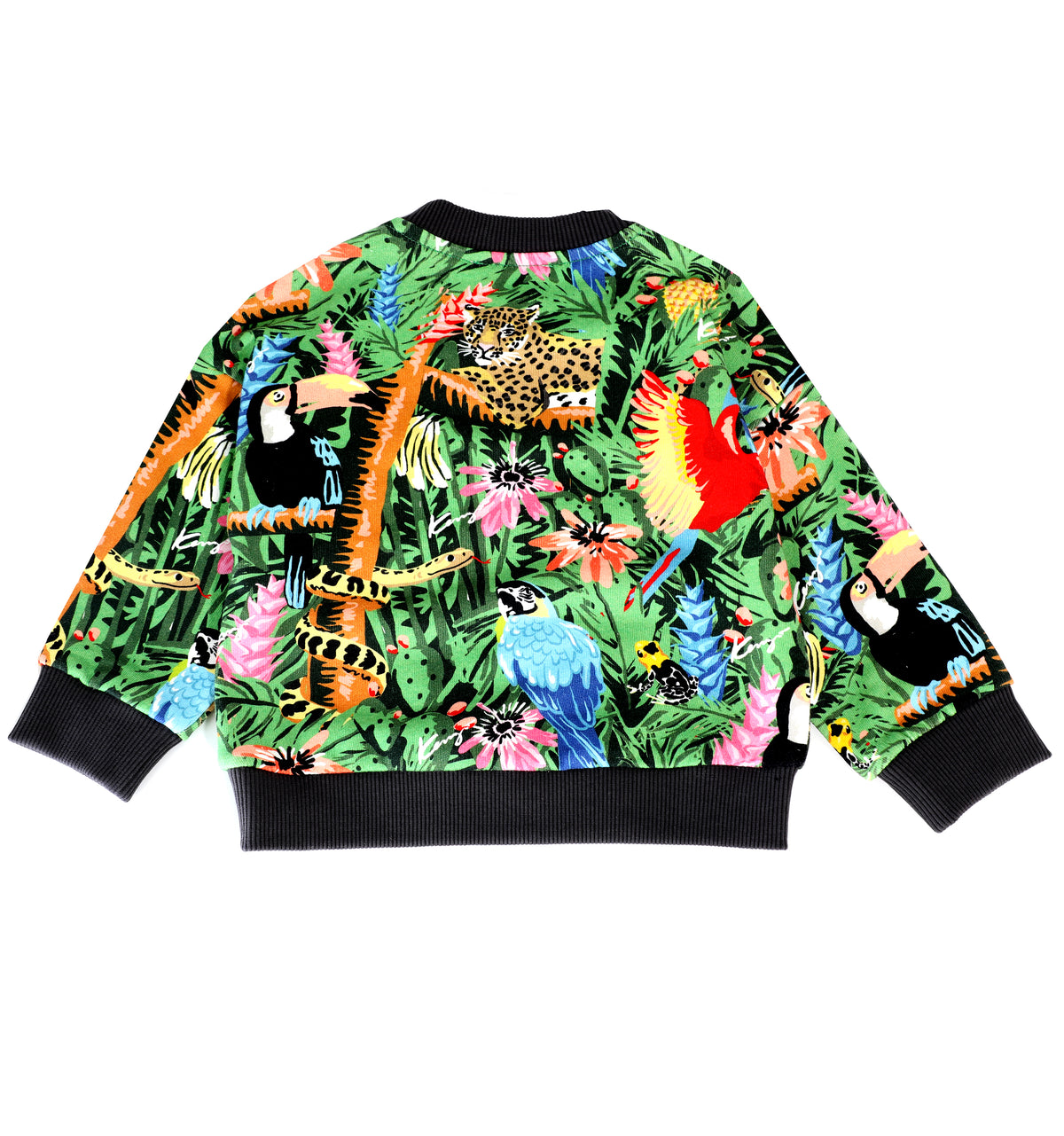 NO BRUSHED LIGHT FLEECE - ALL OVER TROPICAL AND EMBROIDERED KENZO ON THE FRONT