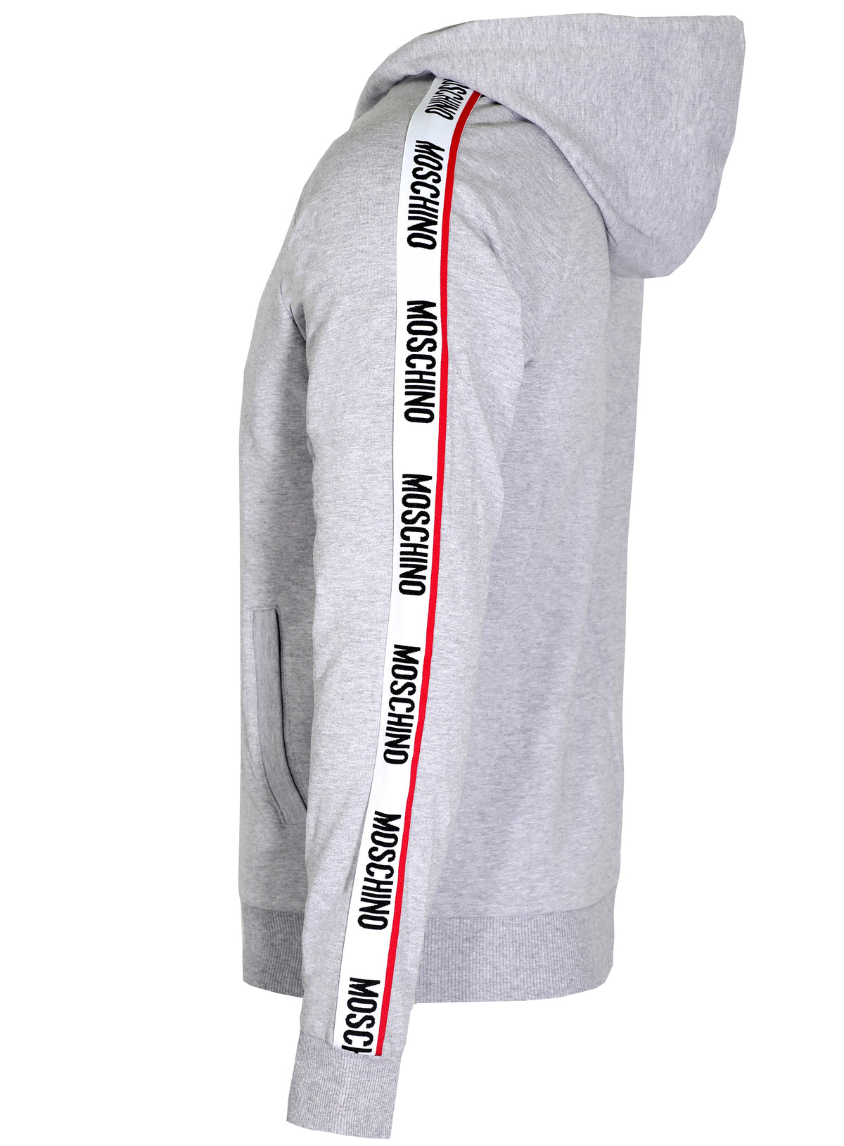 SIDE STRIPE FULL ZIP HOODIE - GREY