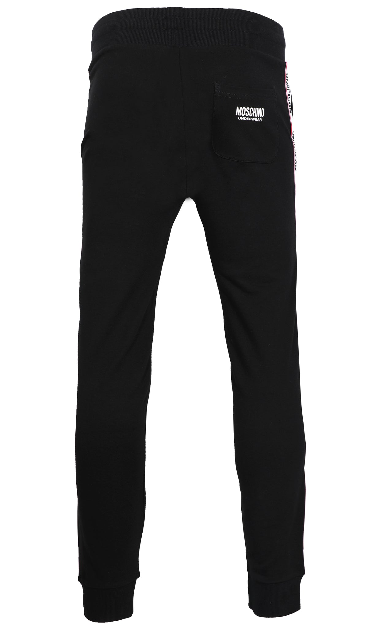 MOSCHINO JOGGERS W| SIDE STRIPE LOGO - BLACK