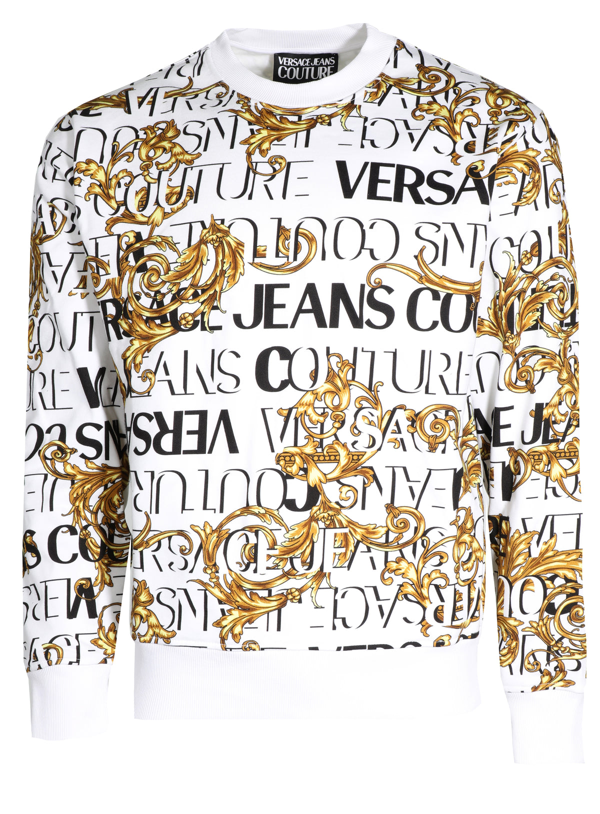 BAROQUE LOGO PRINT IN FELPA GAR SWEATSHIRT - WHITE