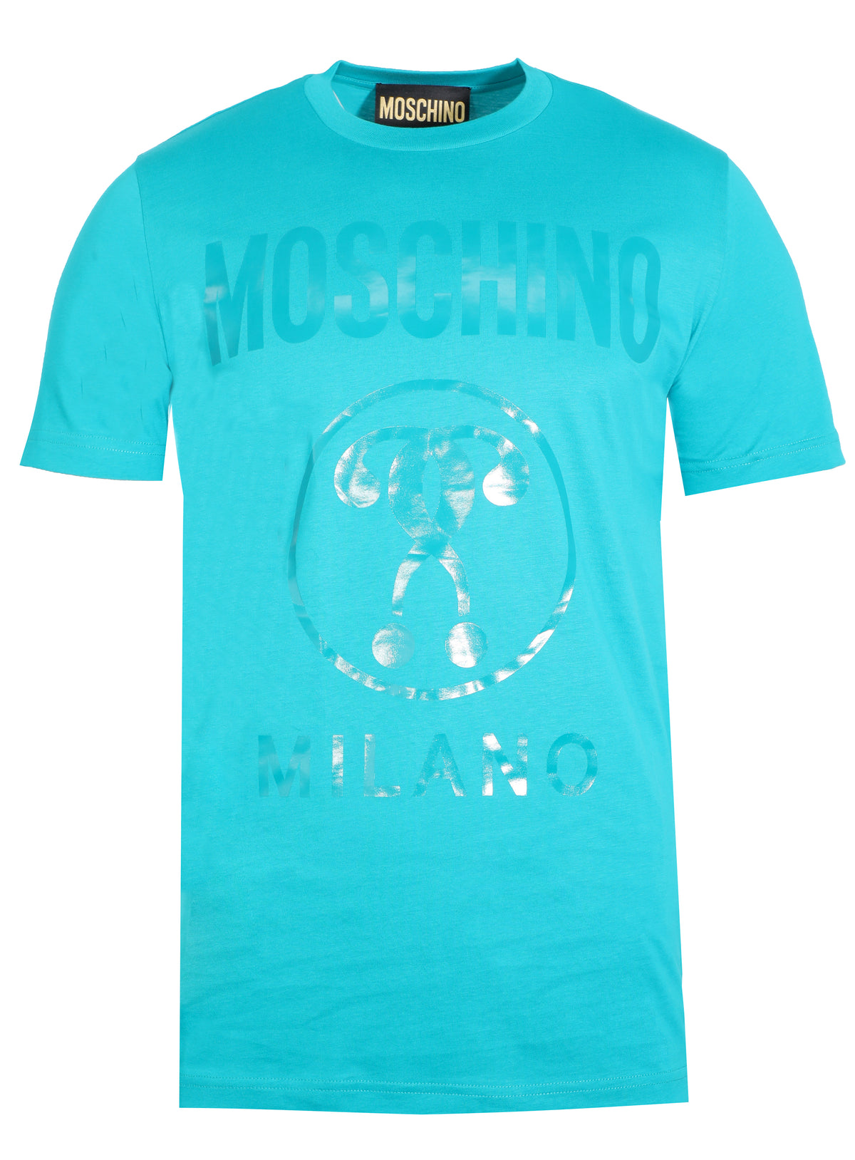 DOUBLE QUESTION MARK STRETCH JERSEY T-SHIRT - TEAL