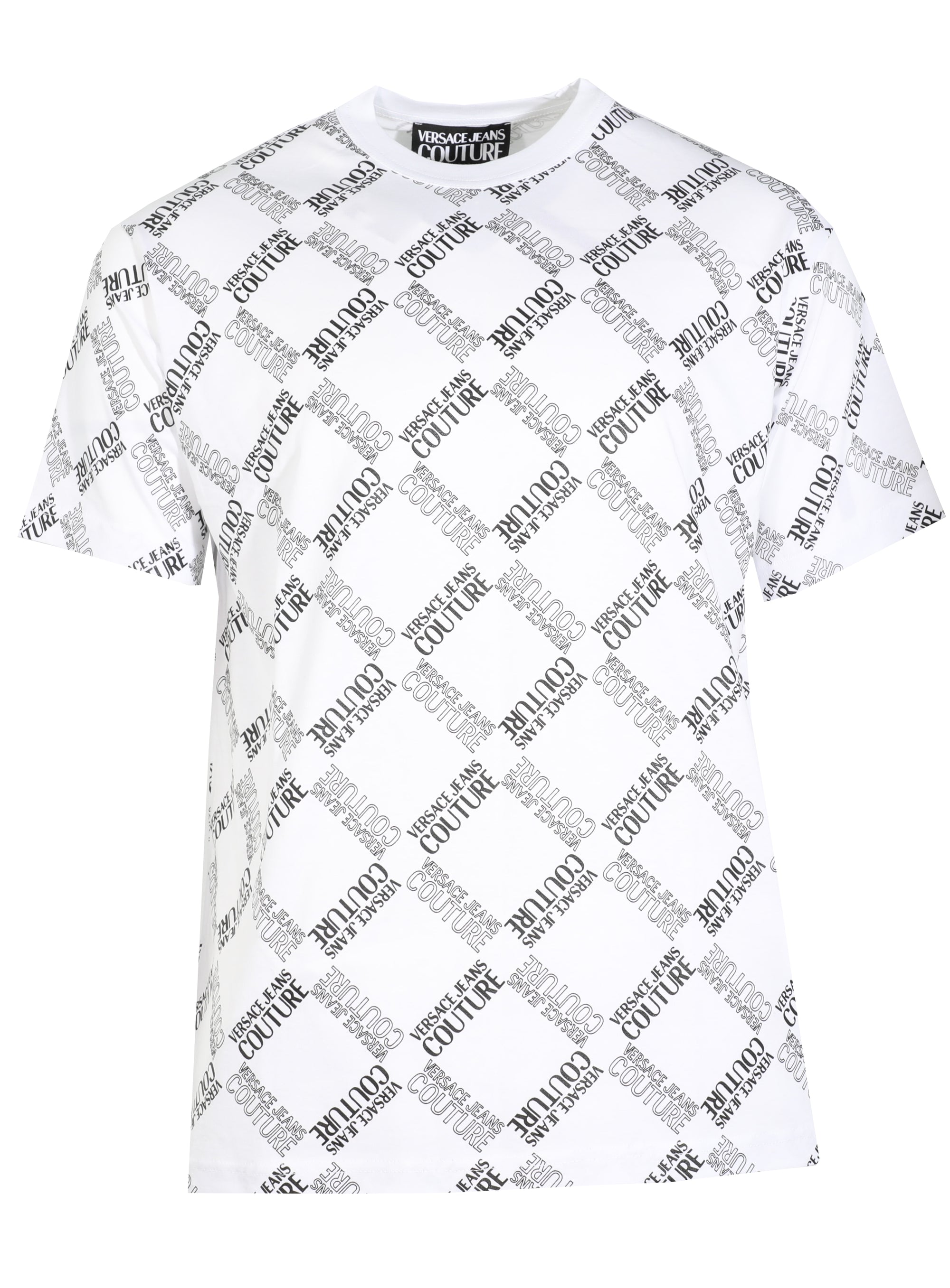 ALLOVER RHOMBUS IN COTTON JERSEY PRINT - WHITE