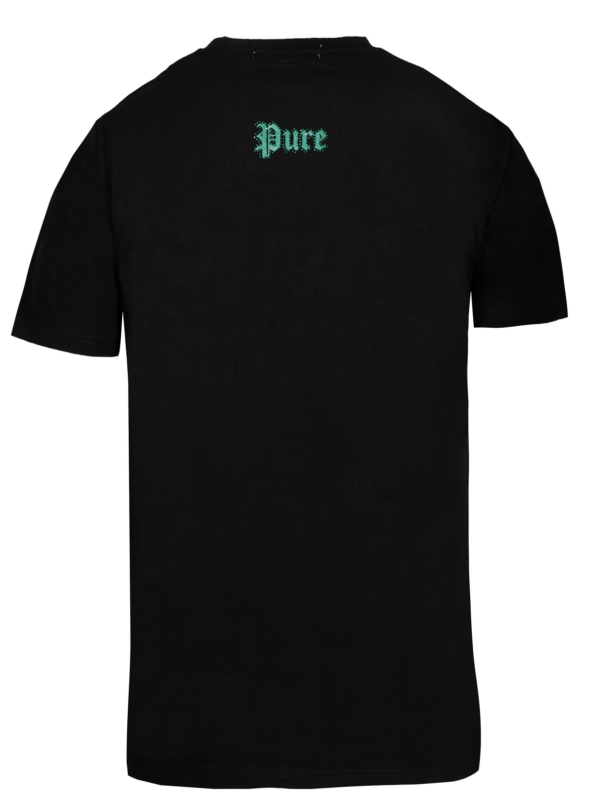 Black Pure Tee With Green Diamond Block Logo
