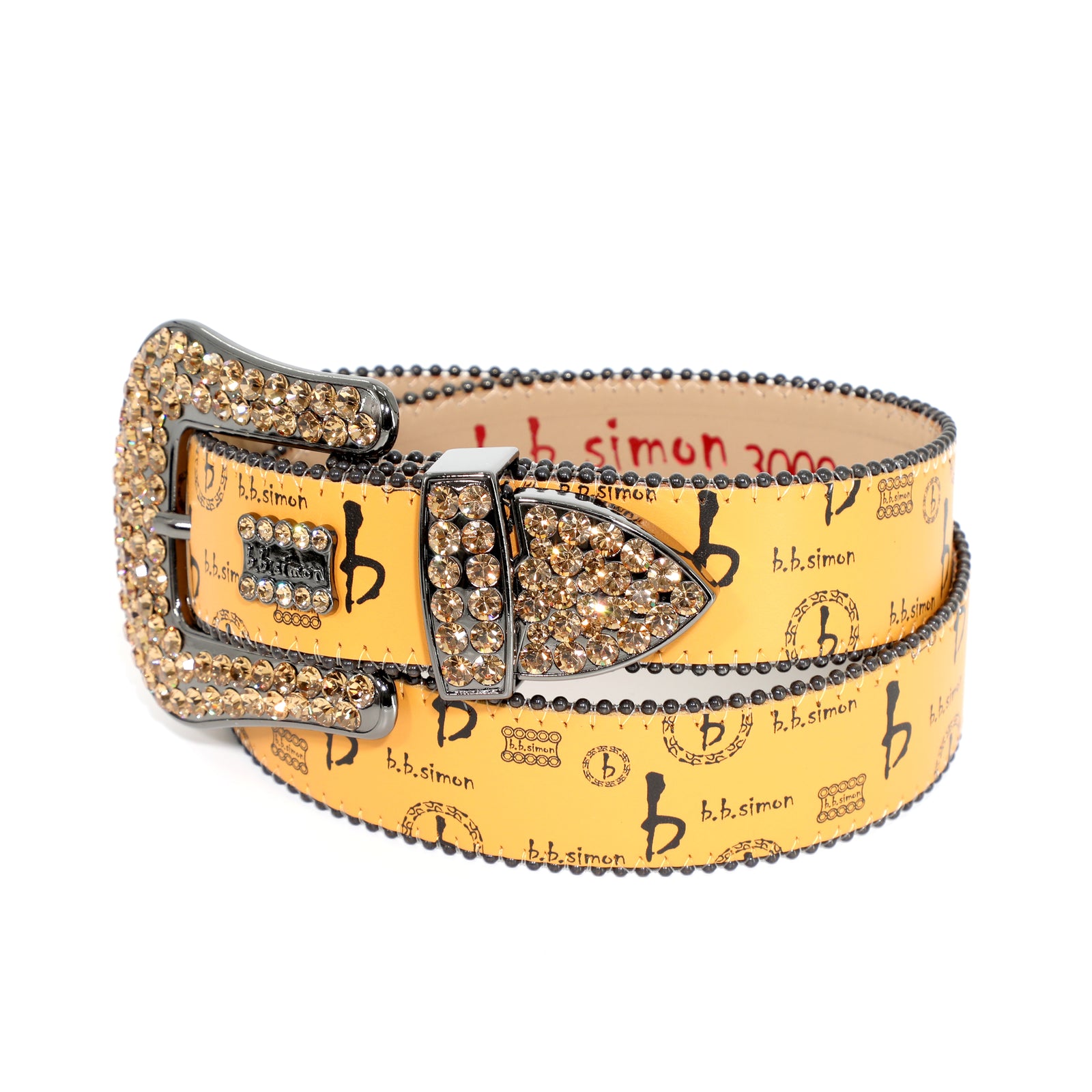 B.B. Simon Monogram Belt in yellow – view 2 of 2