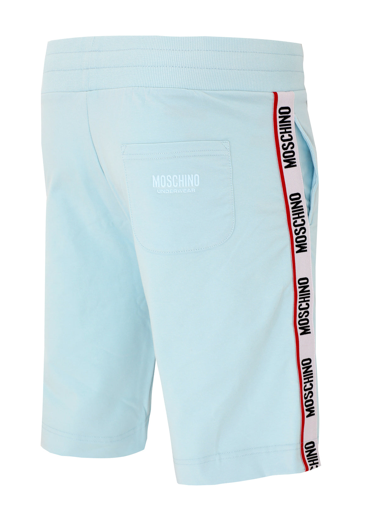 MOSCHINO LOGO BAND SHORTS - LIGHT BLUE