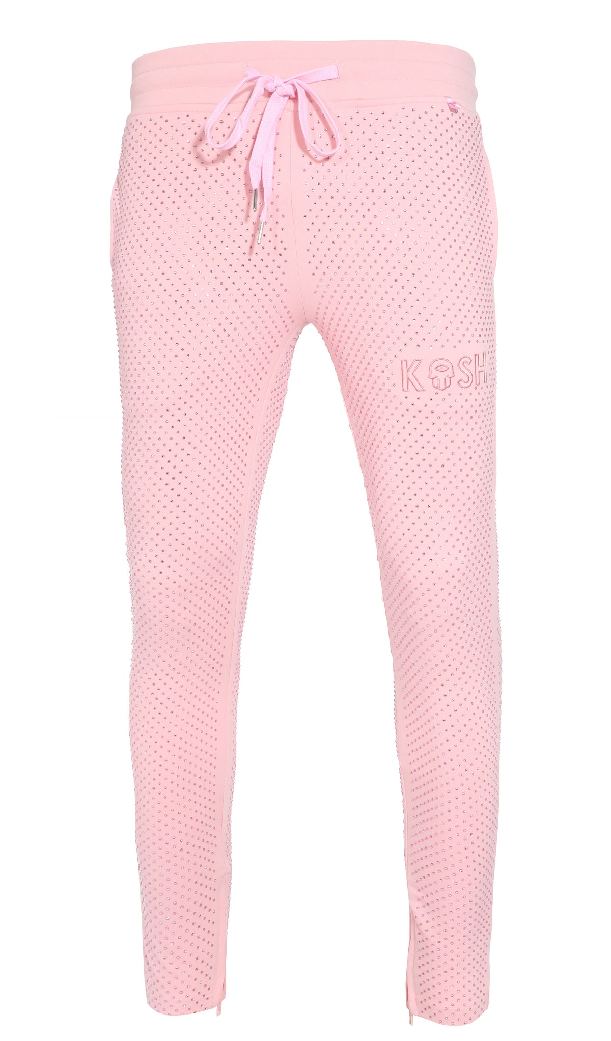 KASH ALL OVER DIAMOND TRACK PANTS - PINK