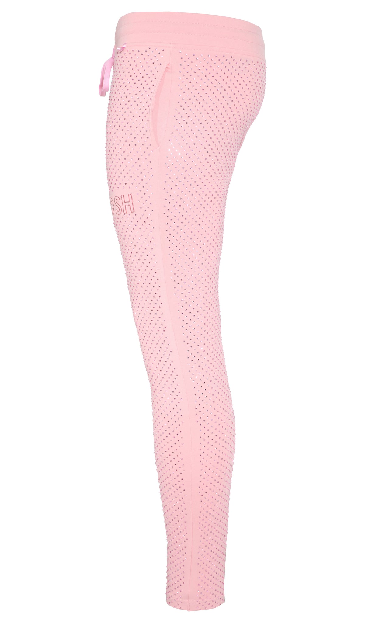 KASH ALL OVER DIAMOND TRACK PANTS - PINK