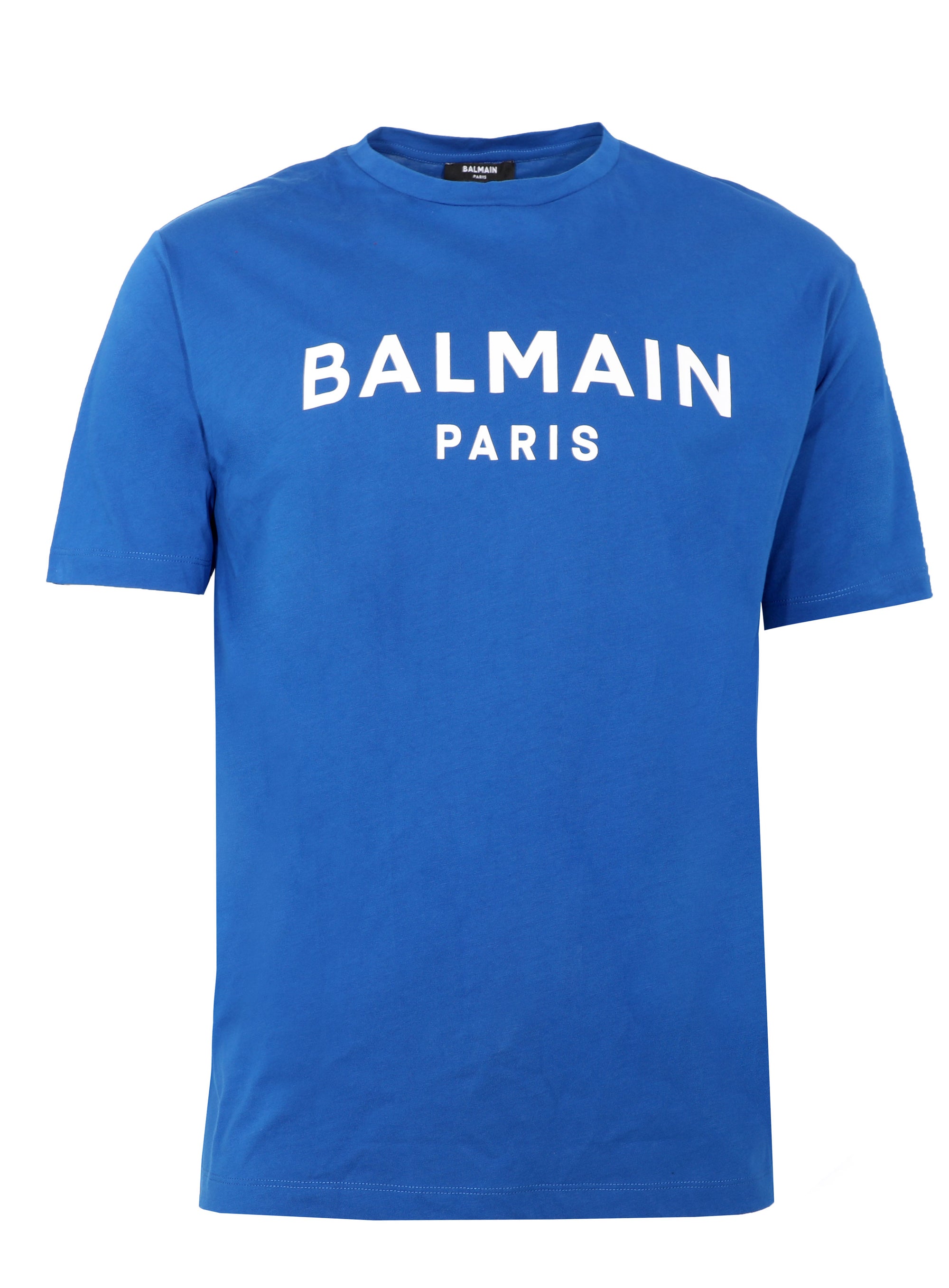 BALMAIN PRINTED T-SHIRT STRAIGHT FIT - ELECTRIC BLUE