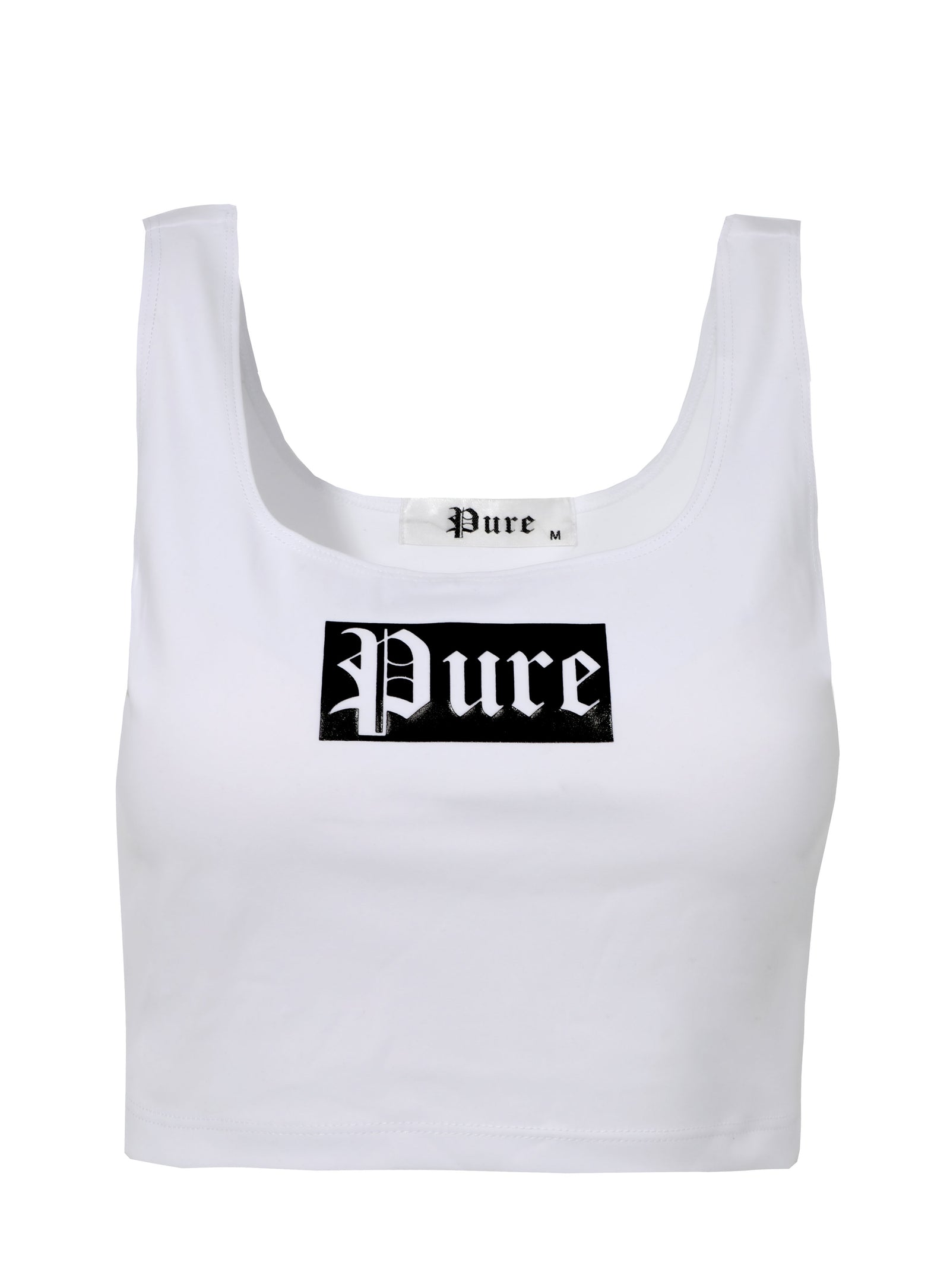Pure women's cropped tank top in white – view 1 of 3