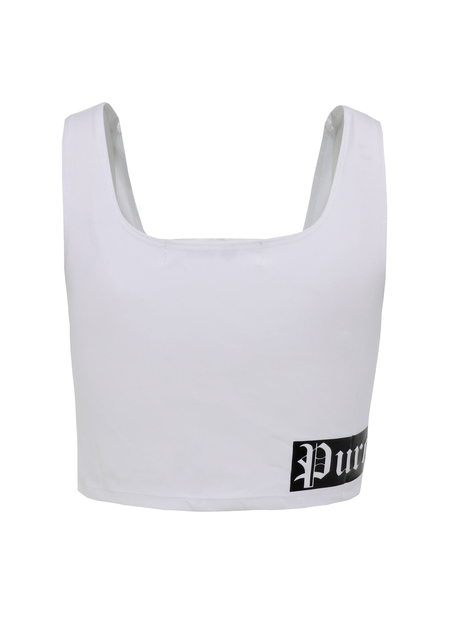 Pure women's cropped tank top in white – view 2 of 3