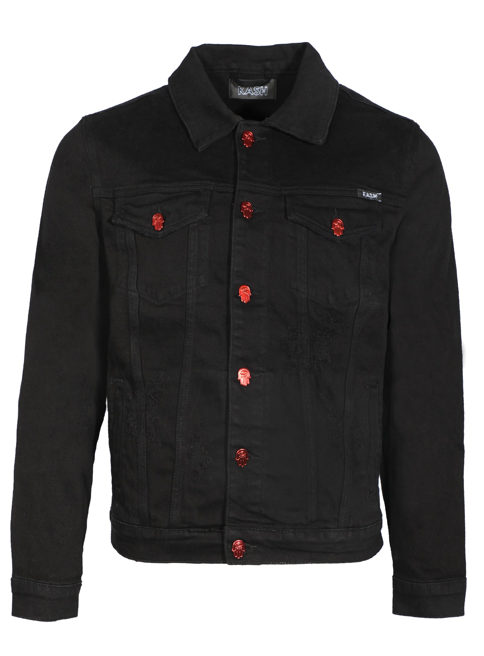 Kash Denim Jacket with Multicolor Strings in black – view 2 of 6
