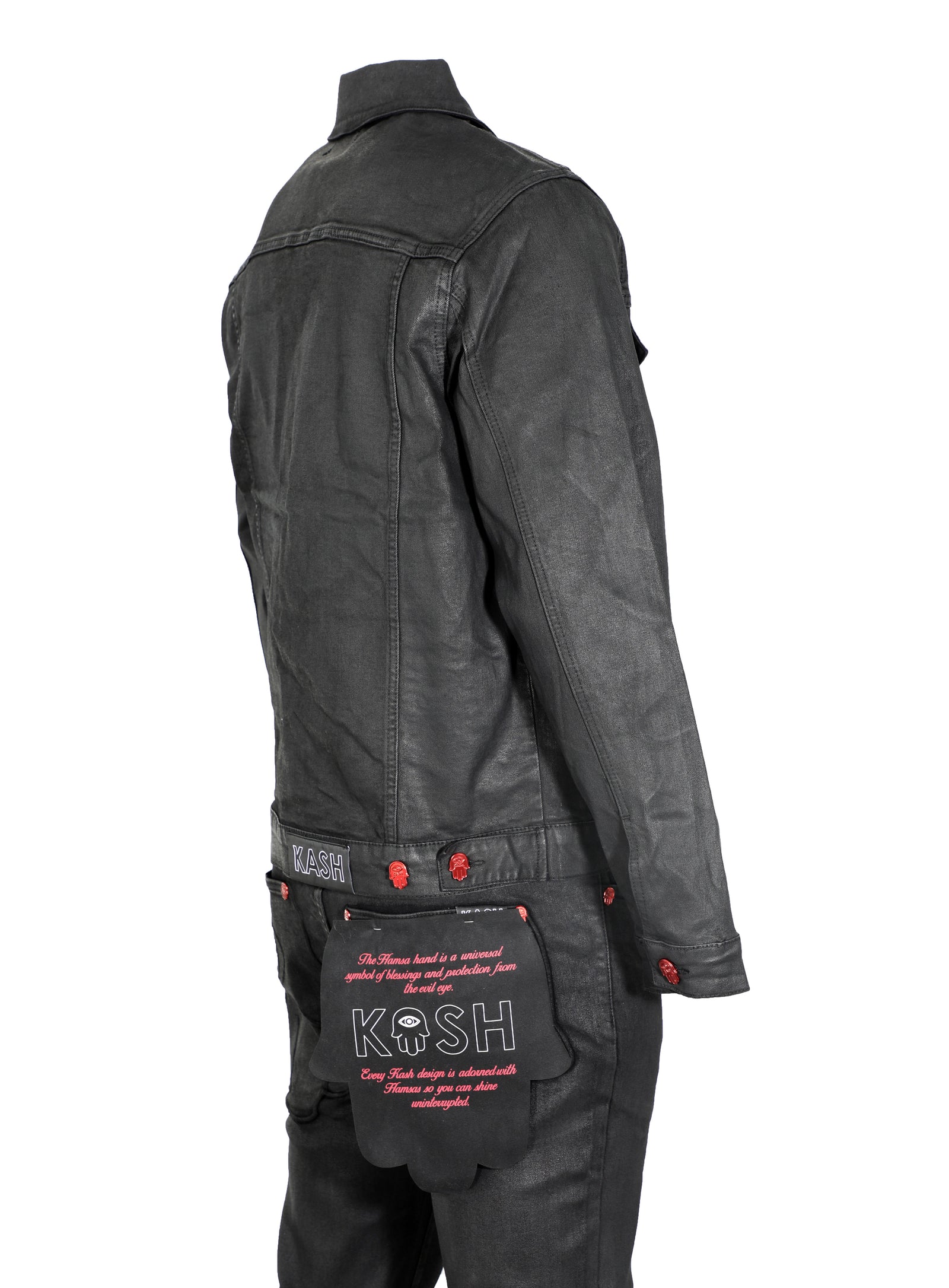 Kash Black Wax Jacket in black – view 6 of 10