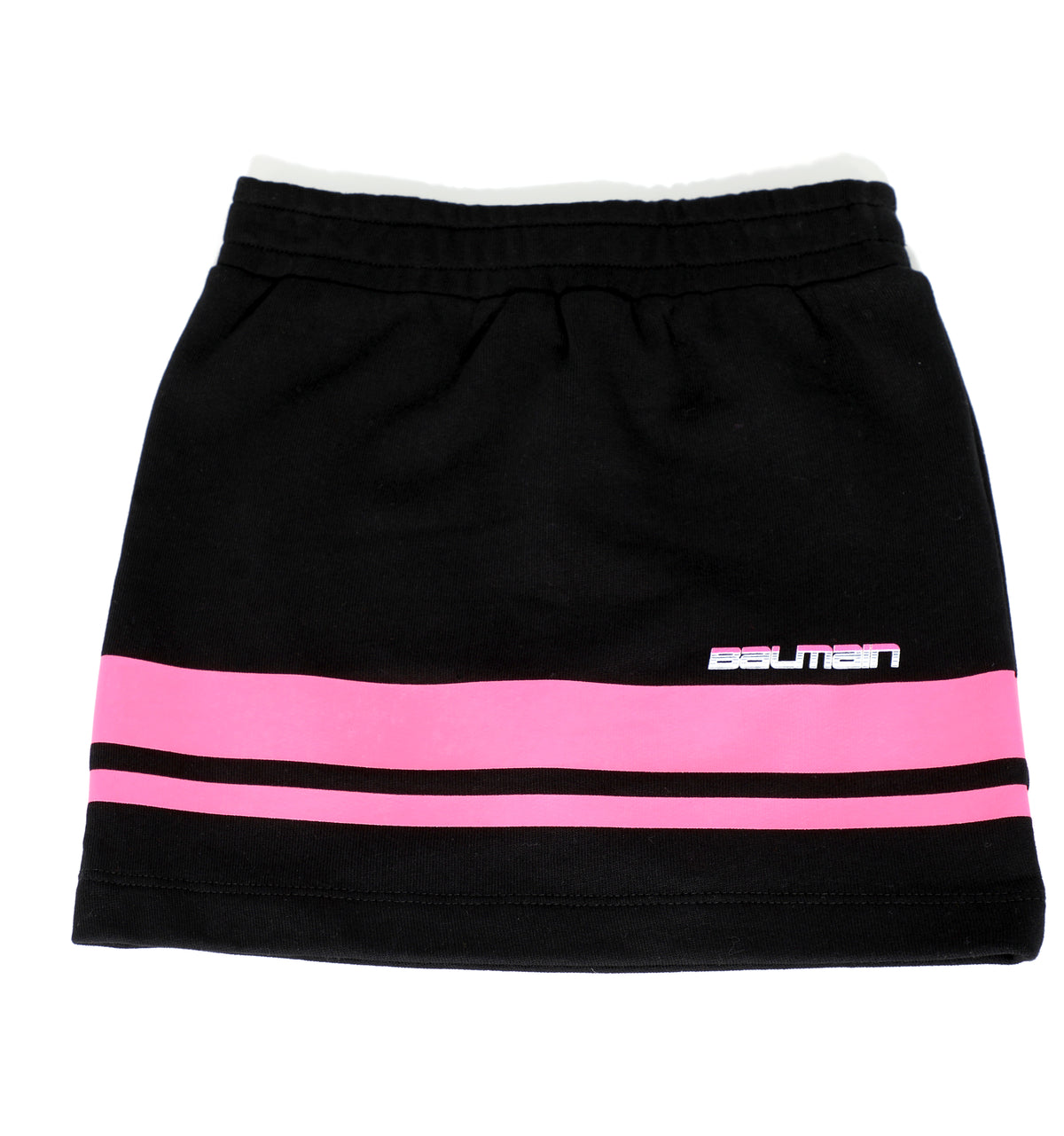 Girls Fitted Skirt with Stripe Detail and Logo-Black