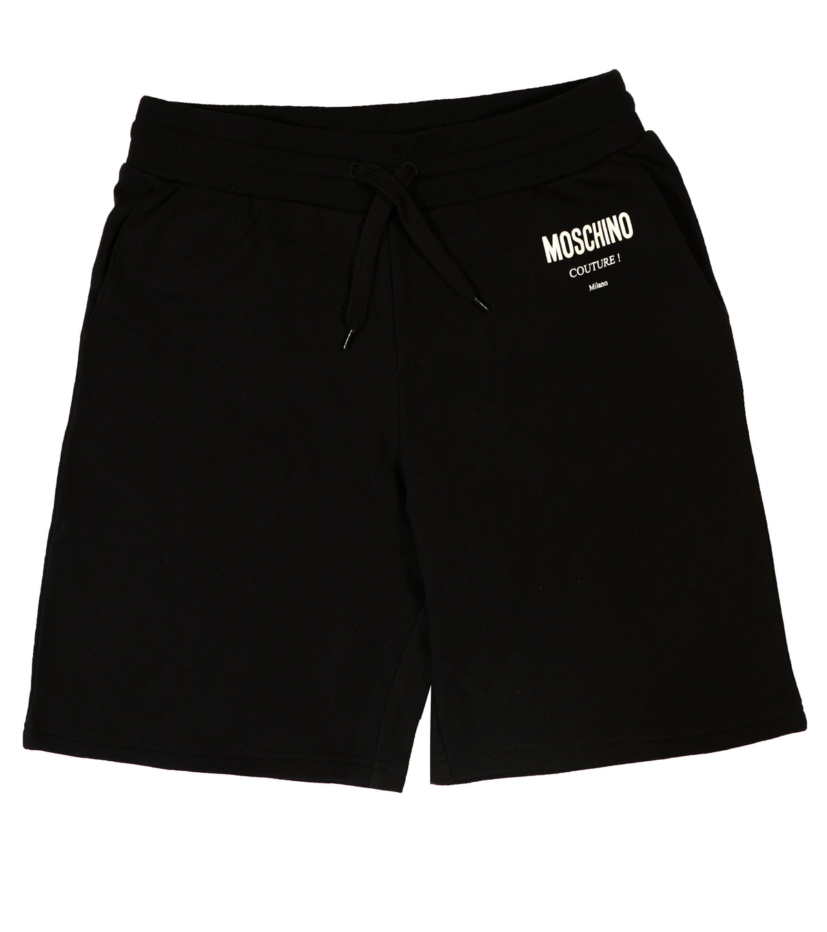 MOSCHINO LOGO SHORTS W/ WHITE TEXT-BLACK