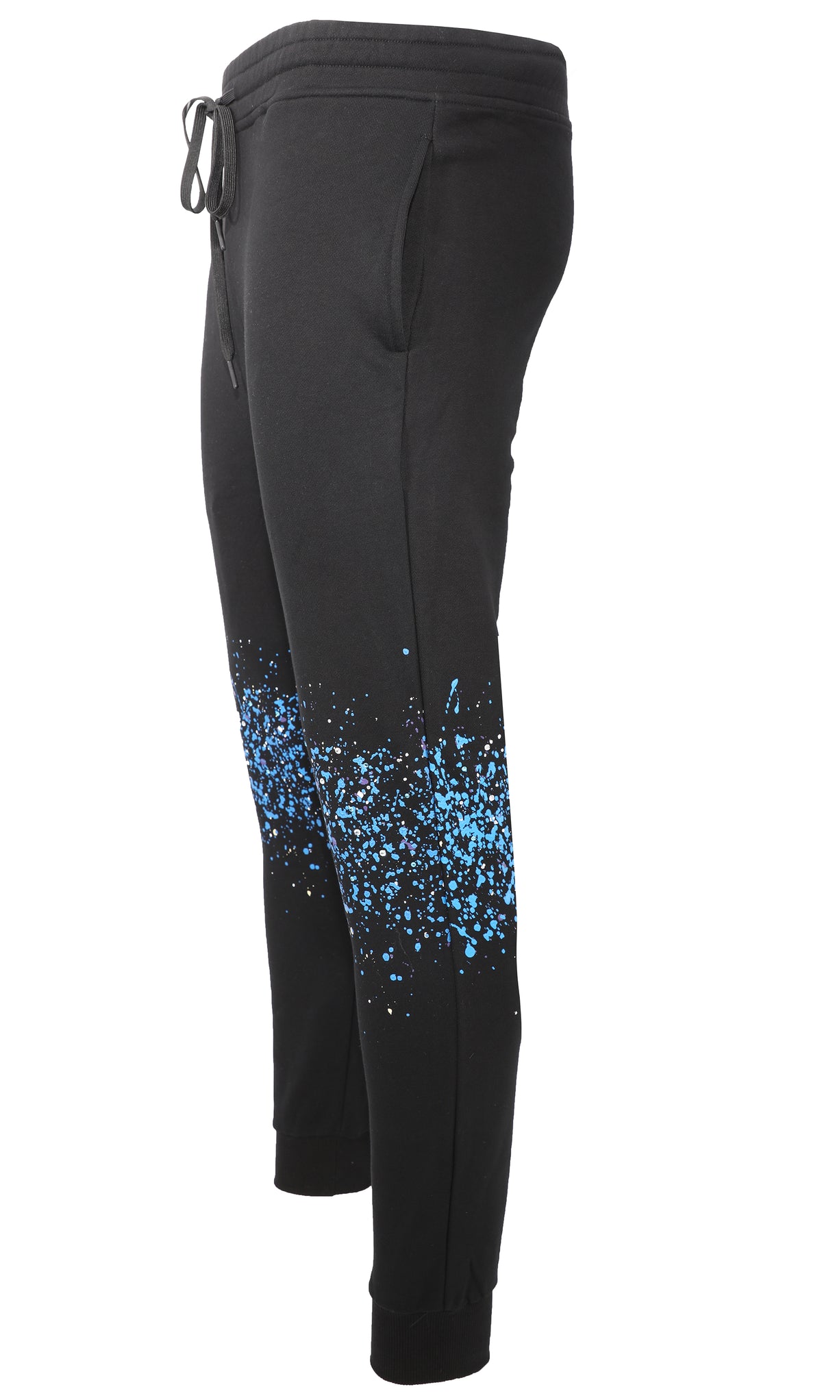 PAINT AND CRYSTALS SPLATTERED SWEATPANTS - BLACK