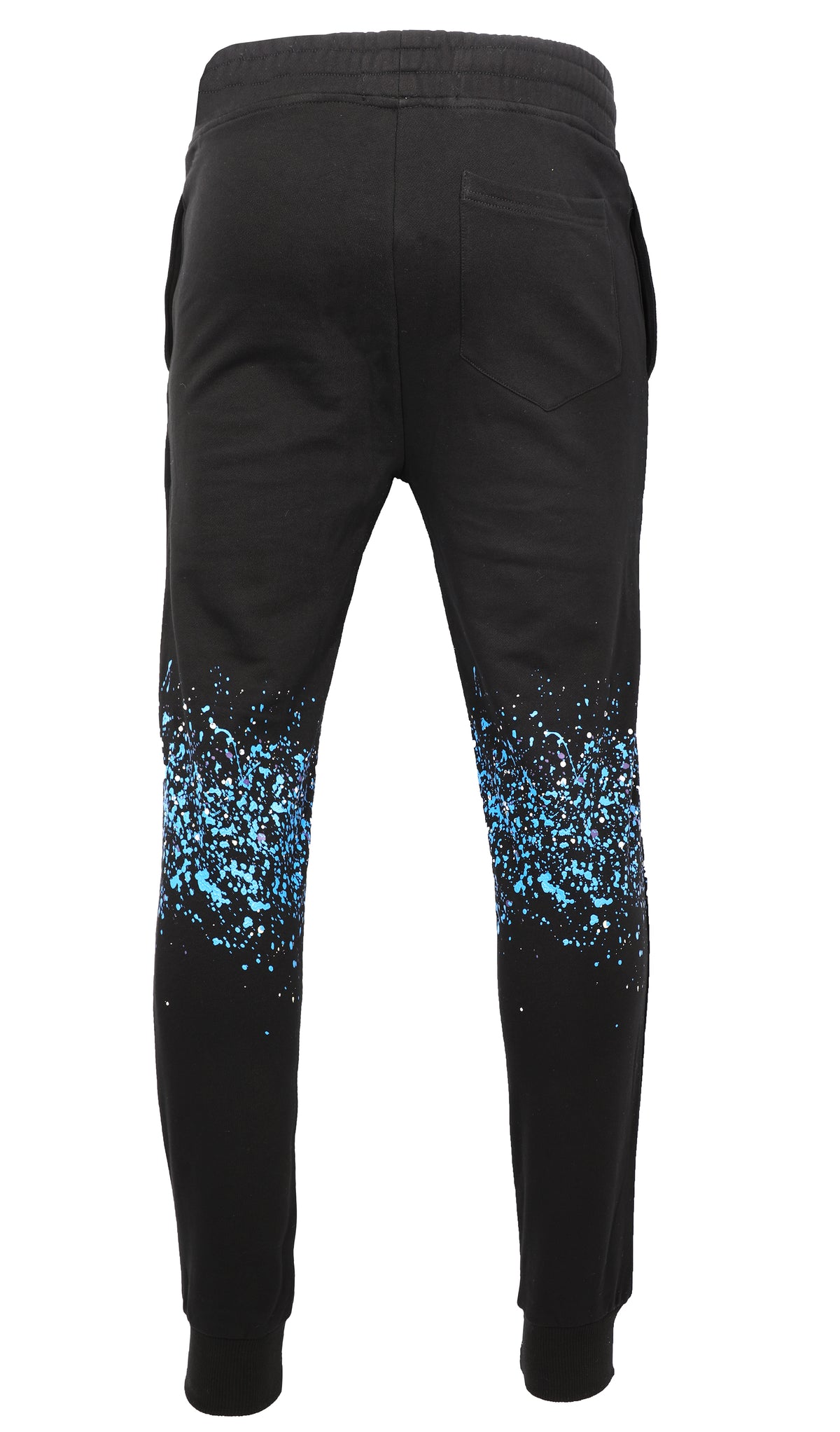 PAINT AND CRYSTALS SPLATTERED SWEATPANTS - BLACK