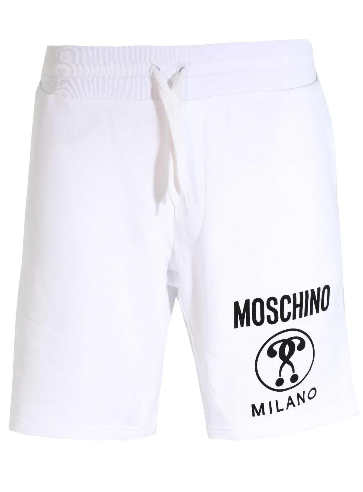 DOUBLE QUESTION MARK COTTON SHORTS - WHITE