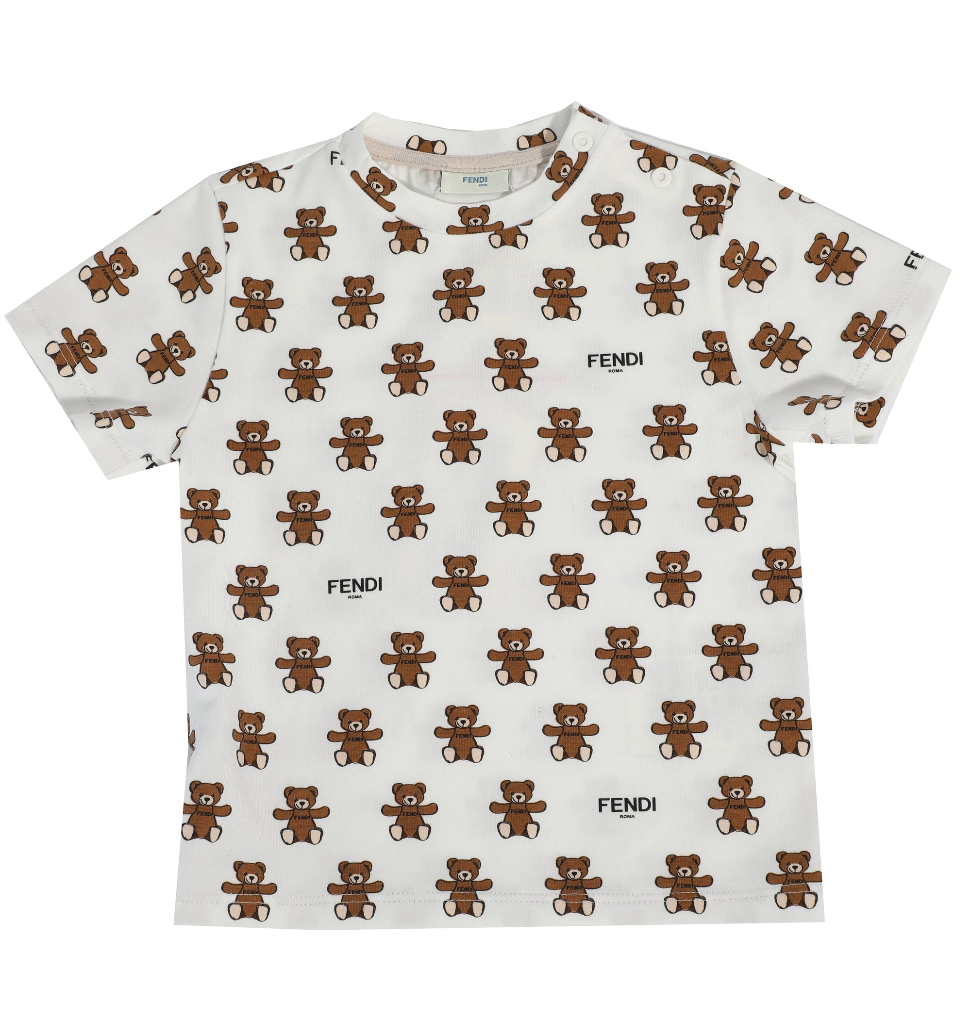 BABY SS TEE W/ ALL OVER BEAR PRINT-WHITE