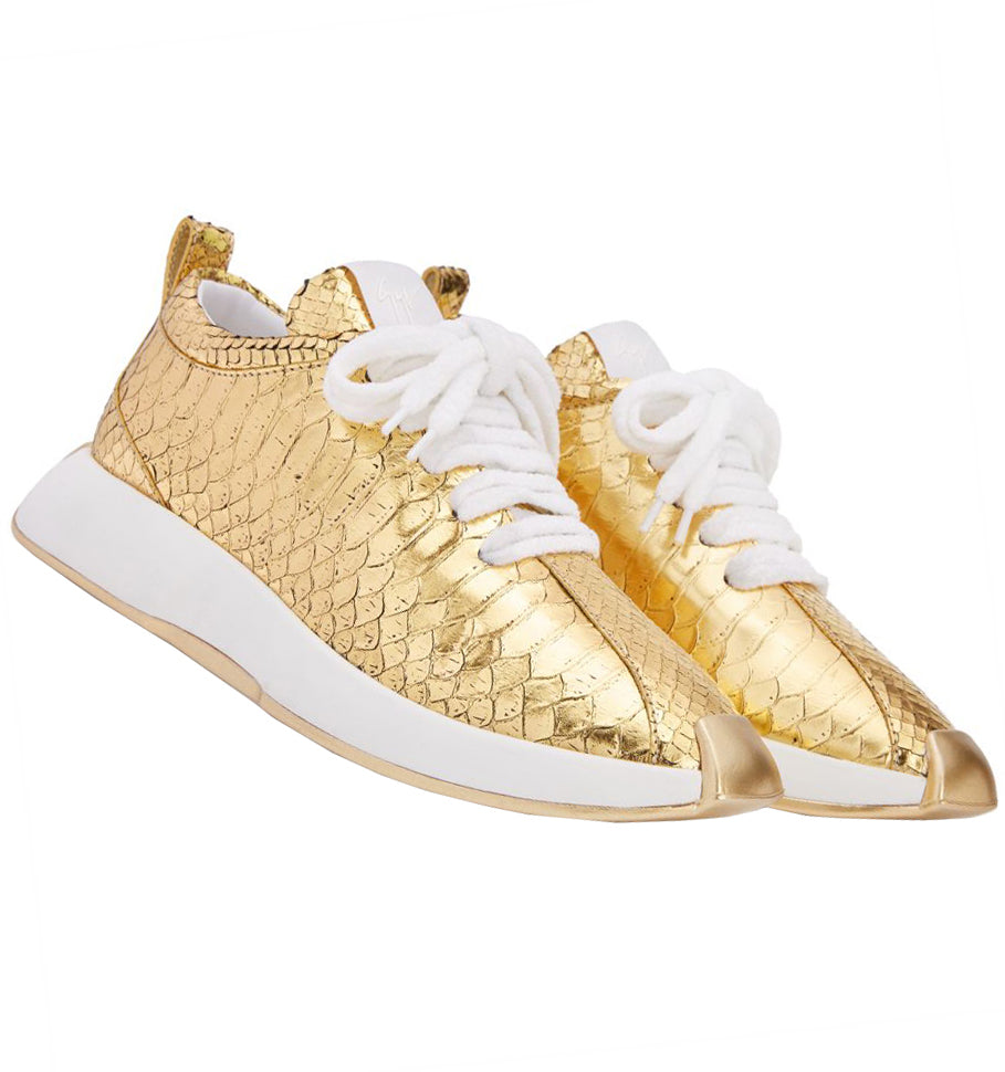 Giuseppe Zanotti Rigolia Python Sneakers in gold – view 1 of 2