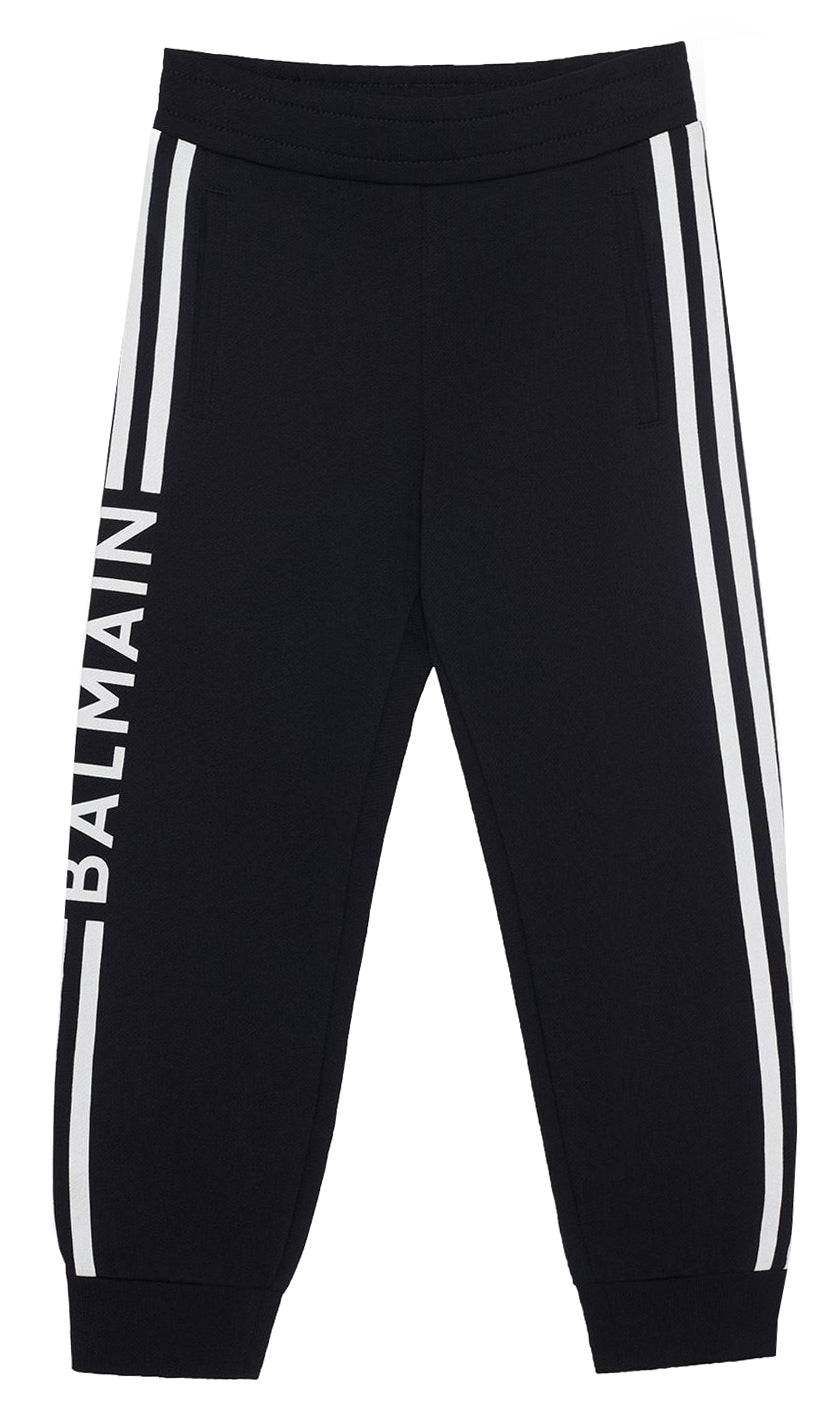 Balmain Sweatpants with Striped Logo Down Sides in black – view 1 of 2
