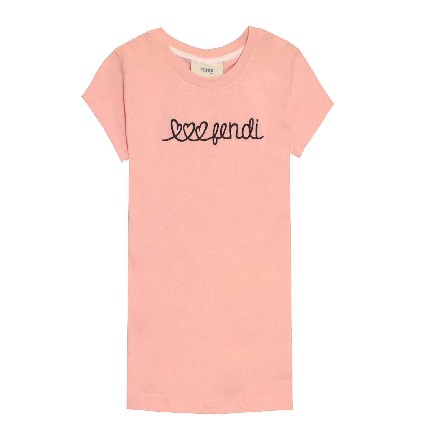 Fendi Girls S/S Script Logo T-Shirt in pink – view 1 of 3