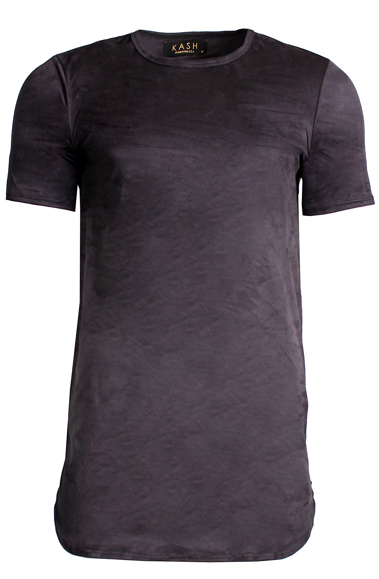 Kash Elongated Stretch Suede Tunic in black – view 1 of 2