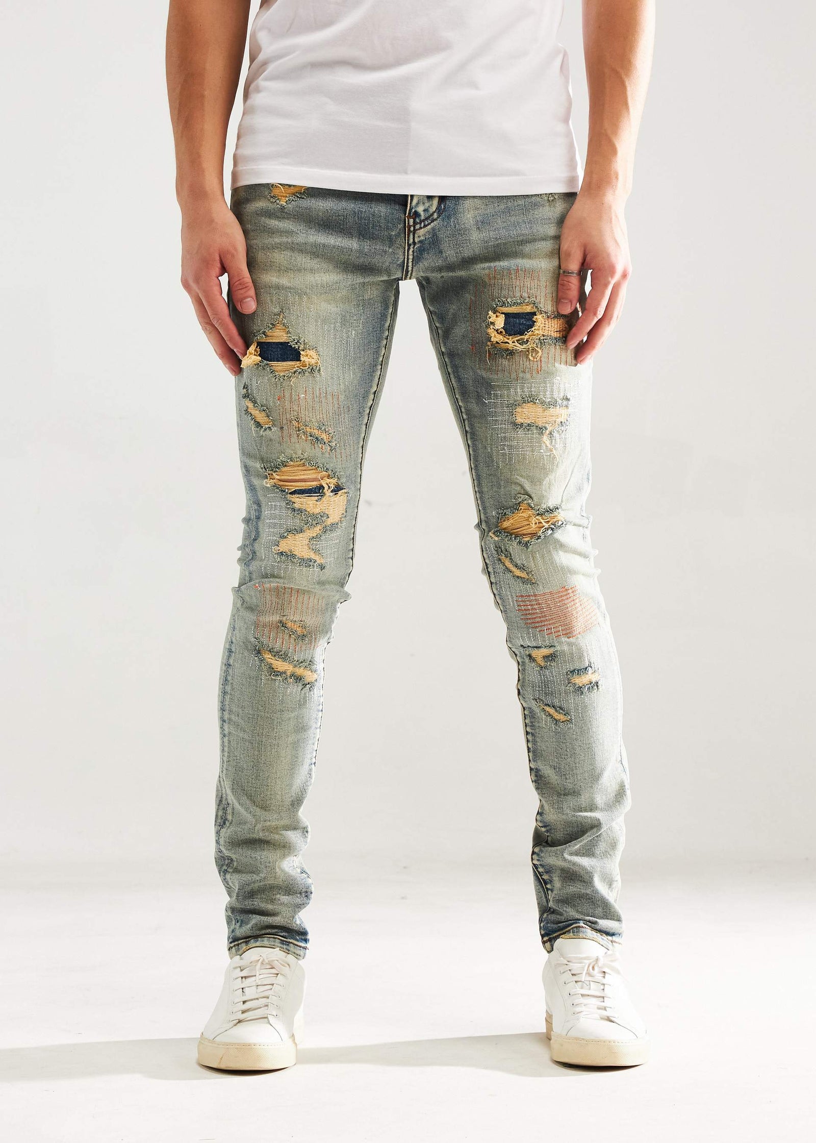 Embellish Concat Distressed in Blue – view 1 of 5