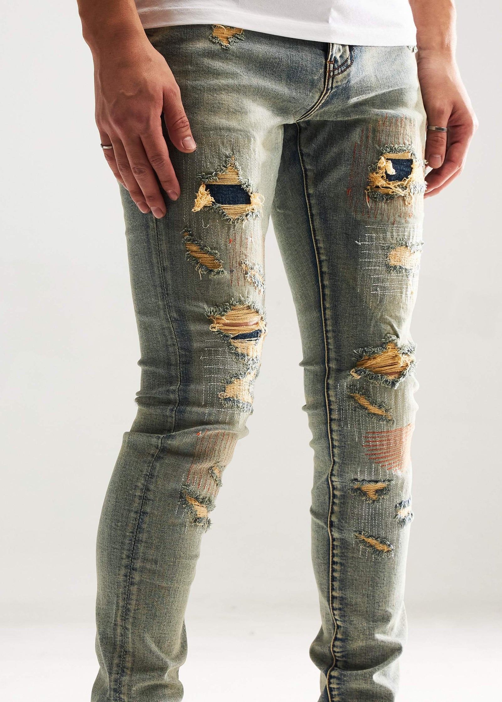 Embellish Concat Distressed in Blue – view 3 of 5