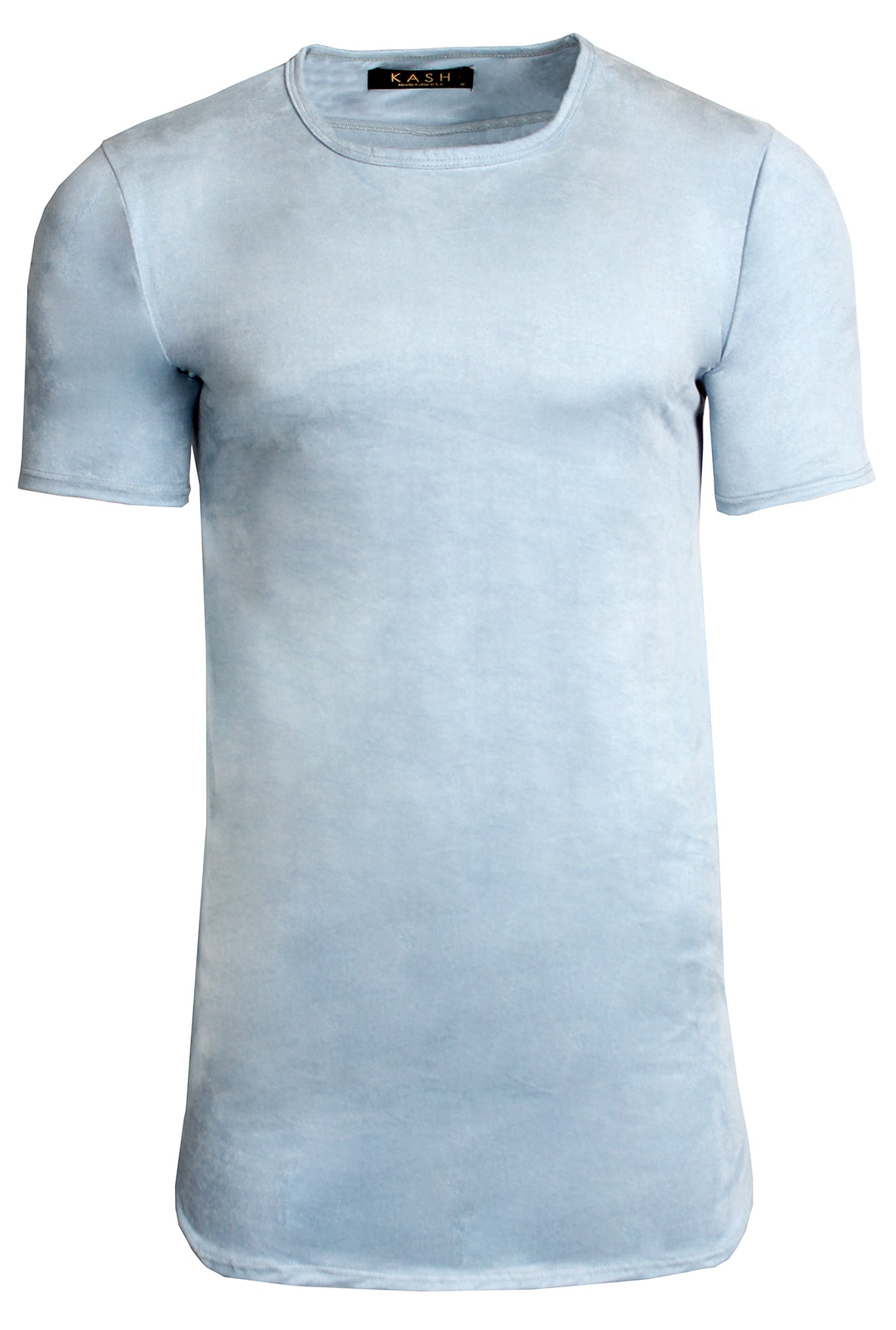 Kash Elongated Stretch Suede Tunic in light blue – view 1 of 2