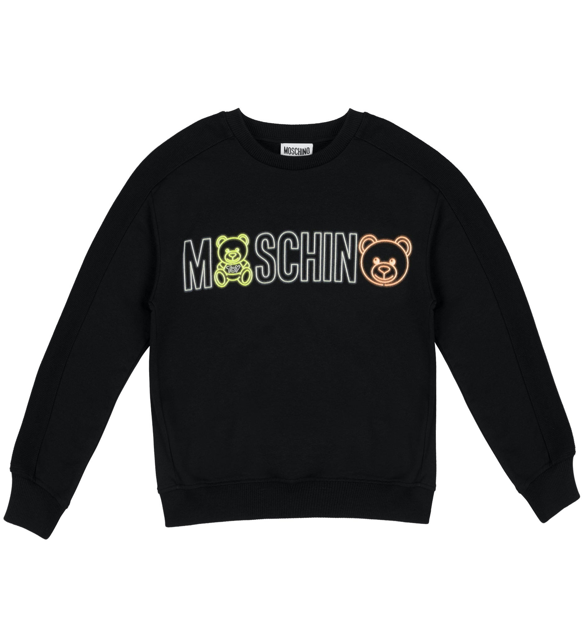 Sweatshirt With Neon Logo & Toy Bear
