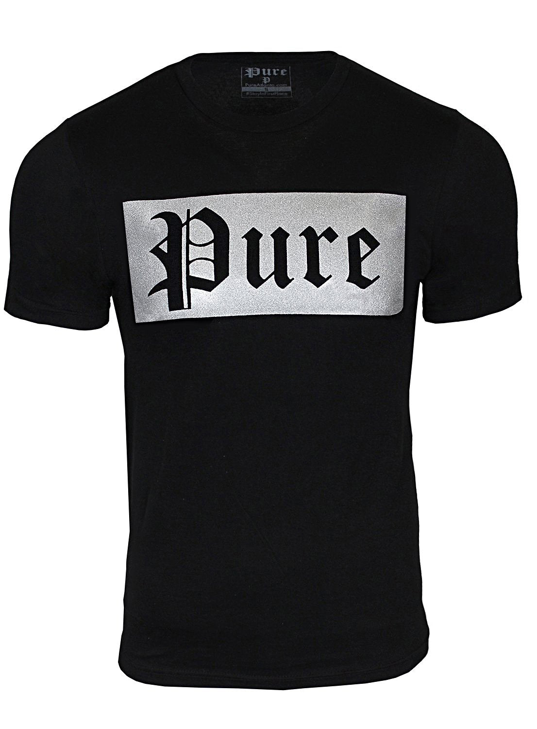Pure Block Logo Tee in black/silver – view 1 of 3
