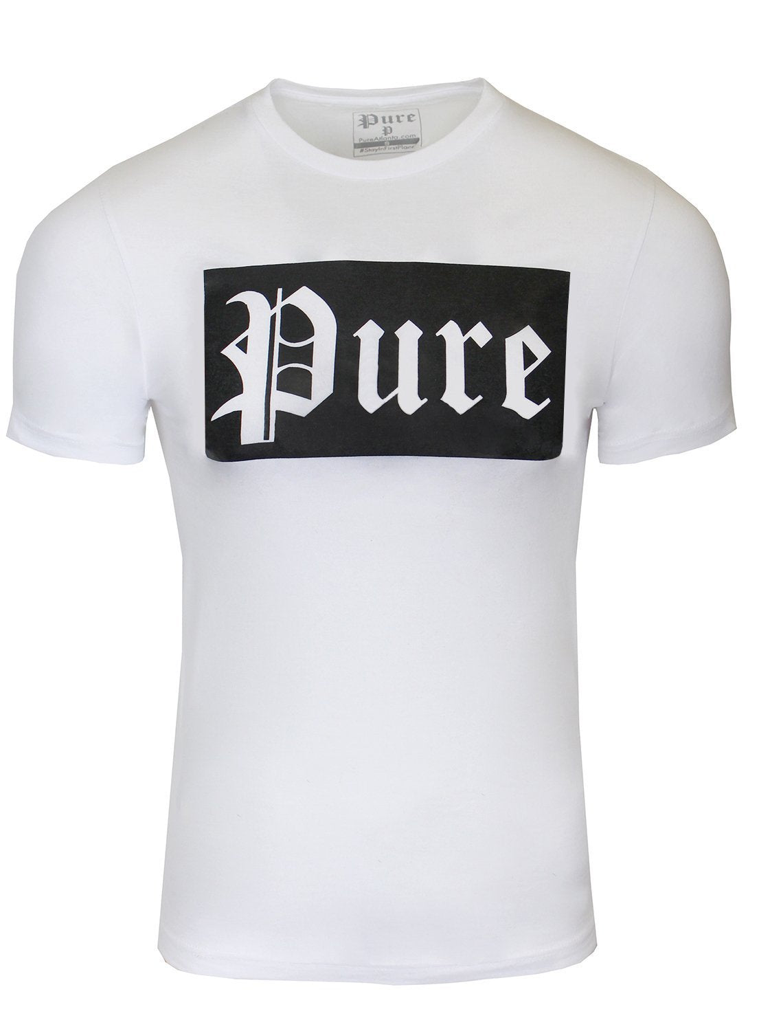New 2021 Stretch Pure Tee White with Black Block Logo