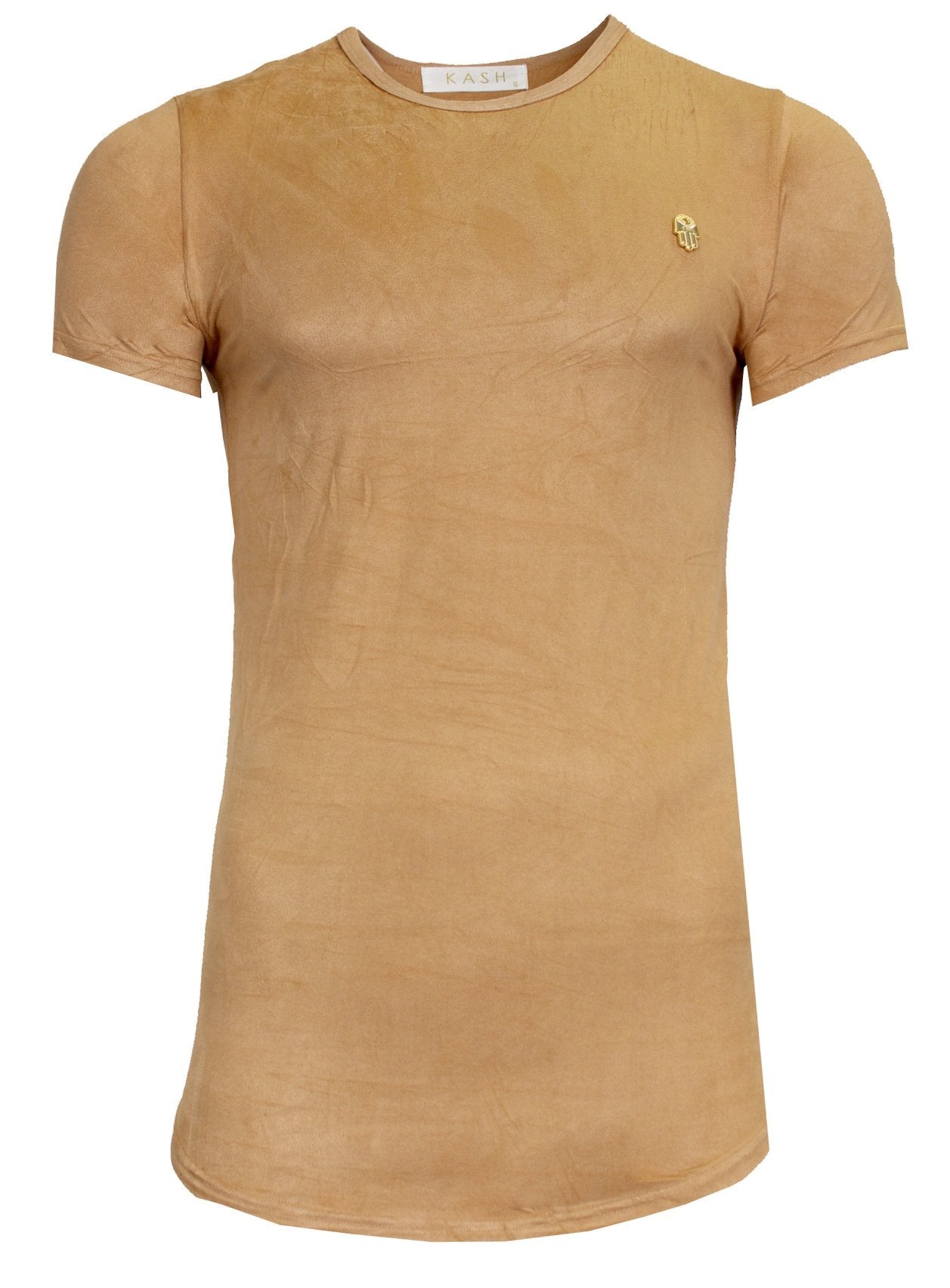 Men's 3D Hamsa Short Sleeve Crewneck Tee Shirt-Khaki
