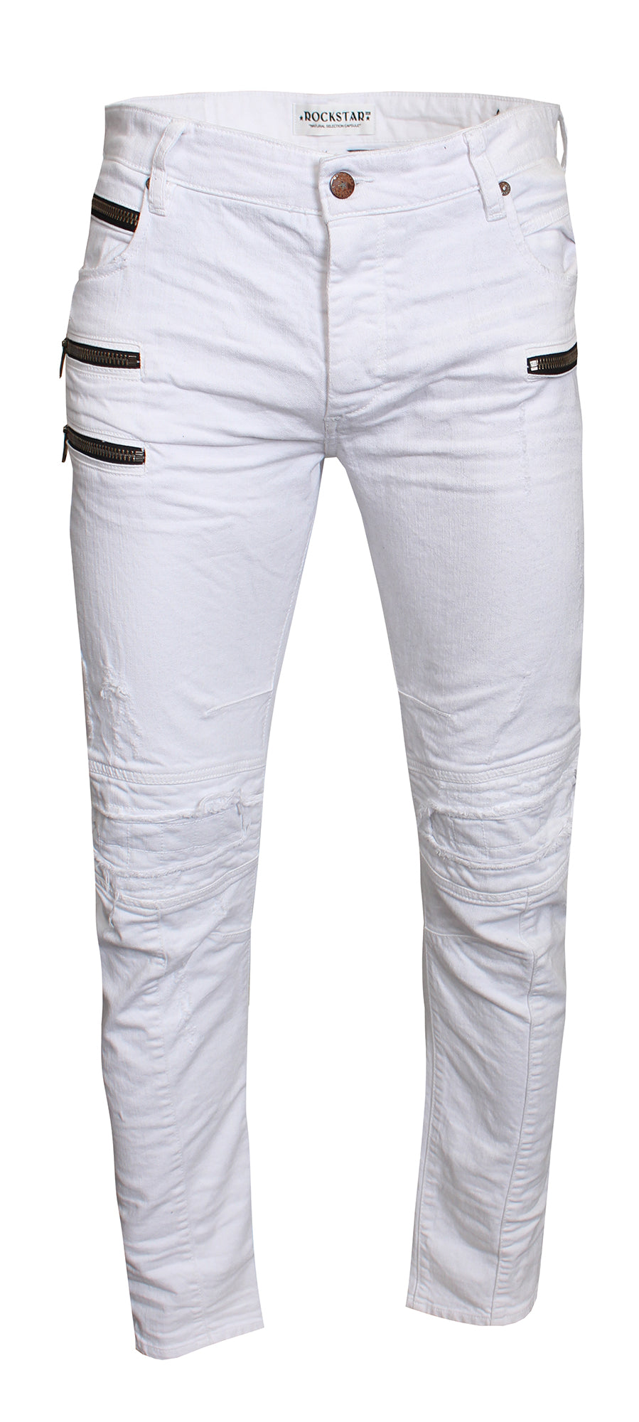 Rockstar Bokha biker jeans in white