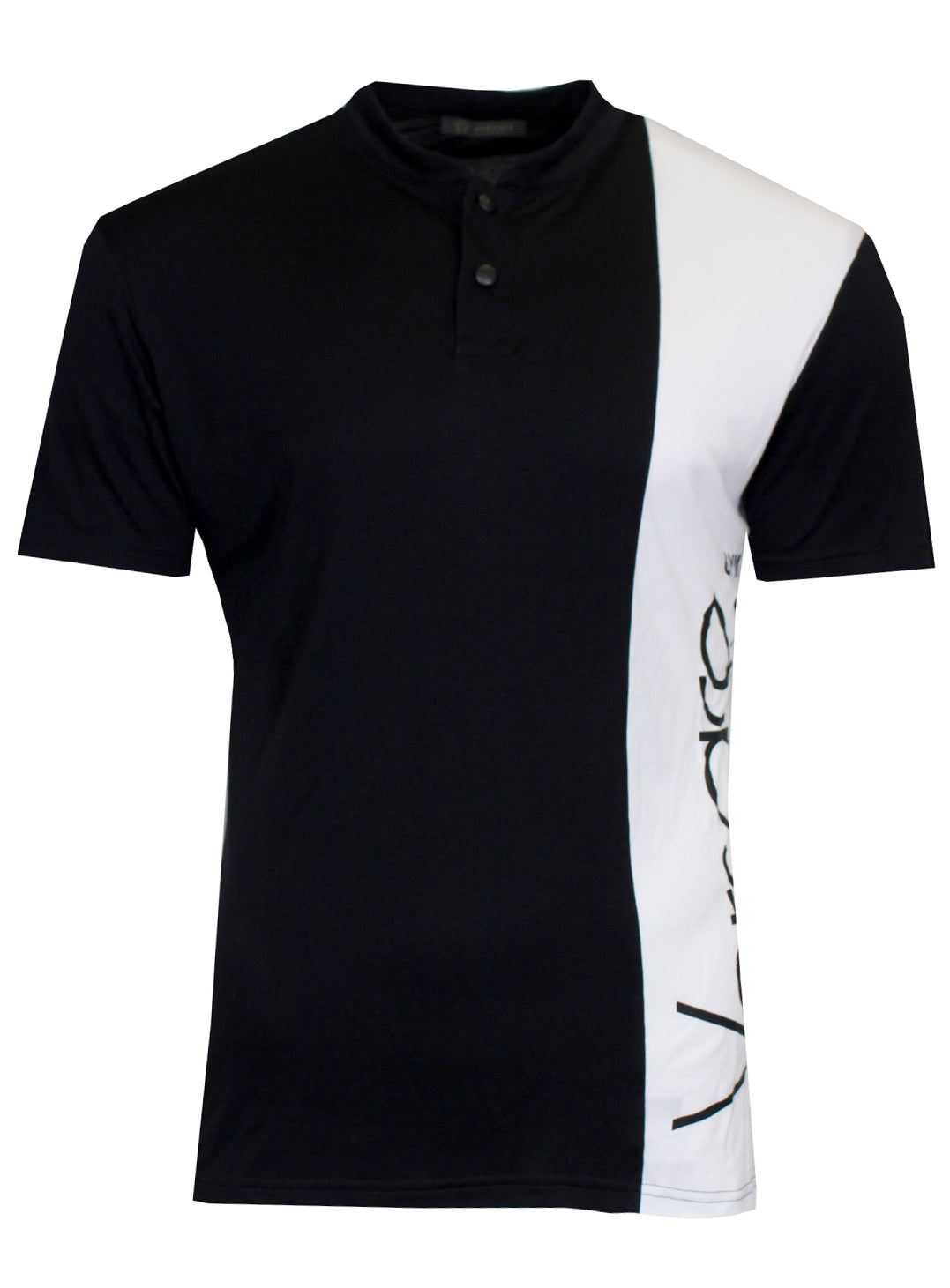 Versace Button Polo Tee in black and white – view 2 of 3