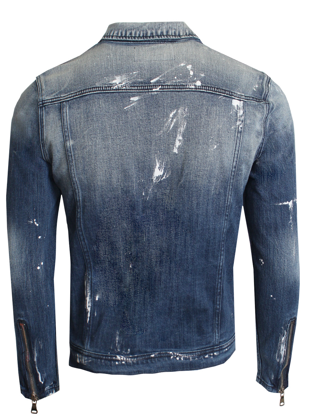 MacKeem Enzo denim jacket with paint drip — alternate view 2