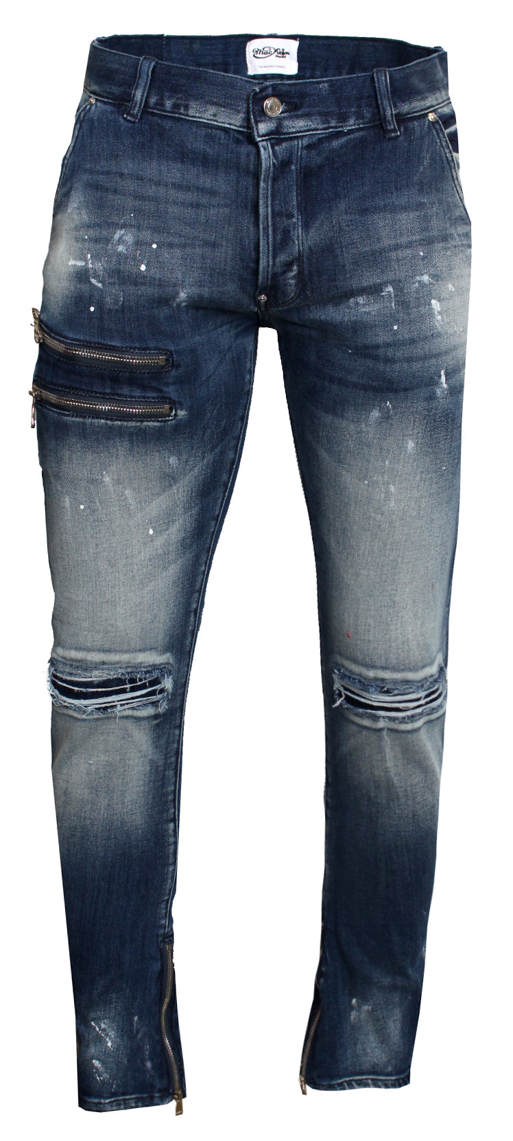 MacKeem Enzo denim jacket with paint drip — alternate view 3