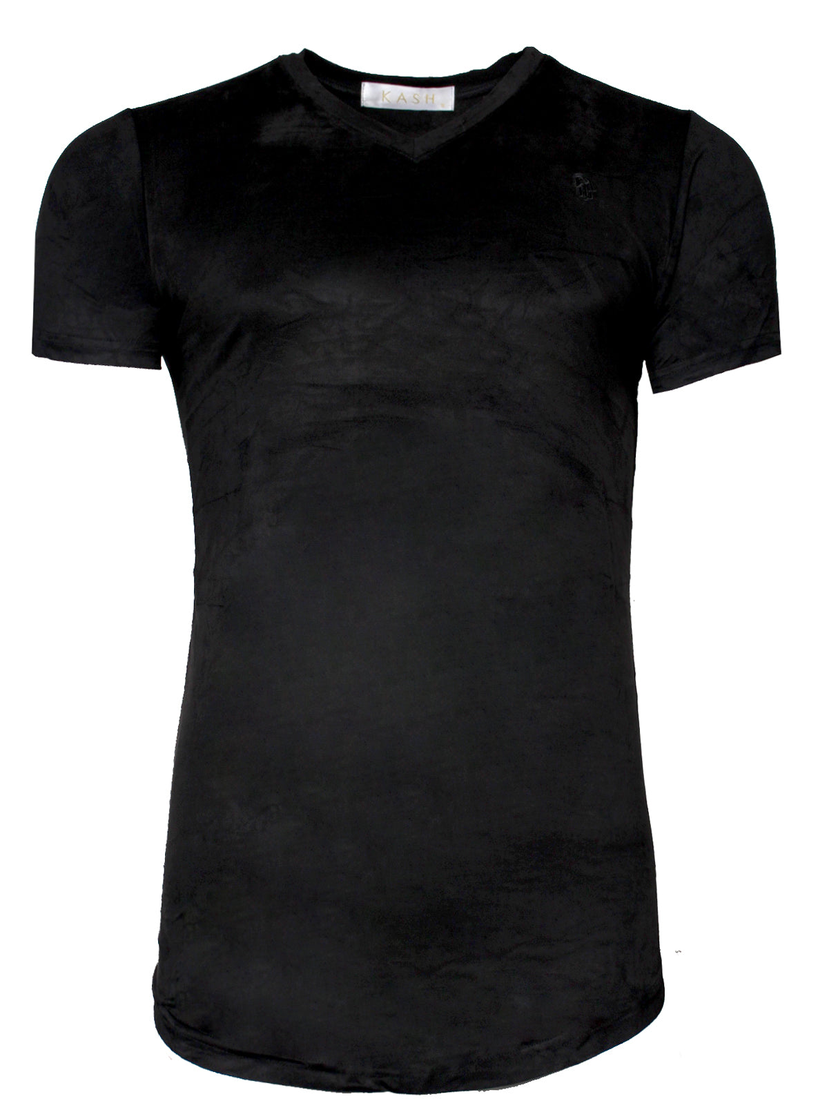 Kash Men's Hamsa Short Sleeve V-Neck Tee in black – view 1 of 3