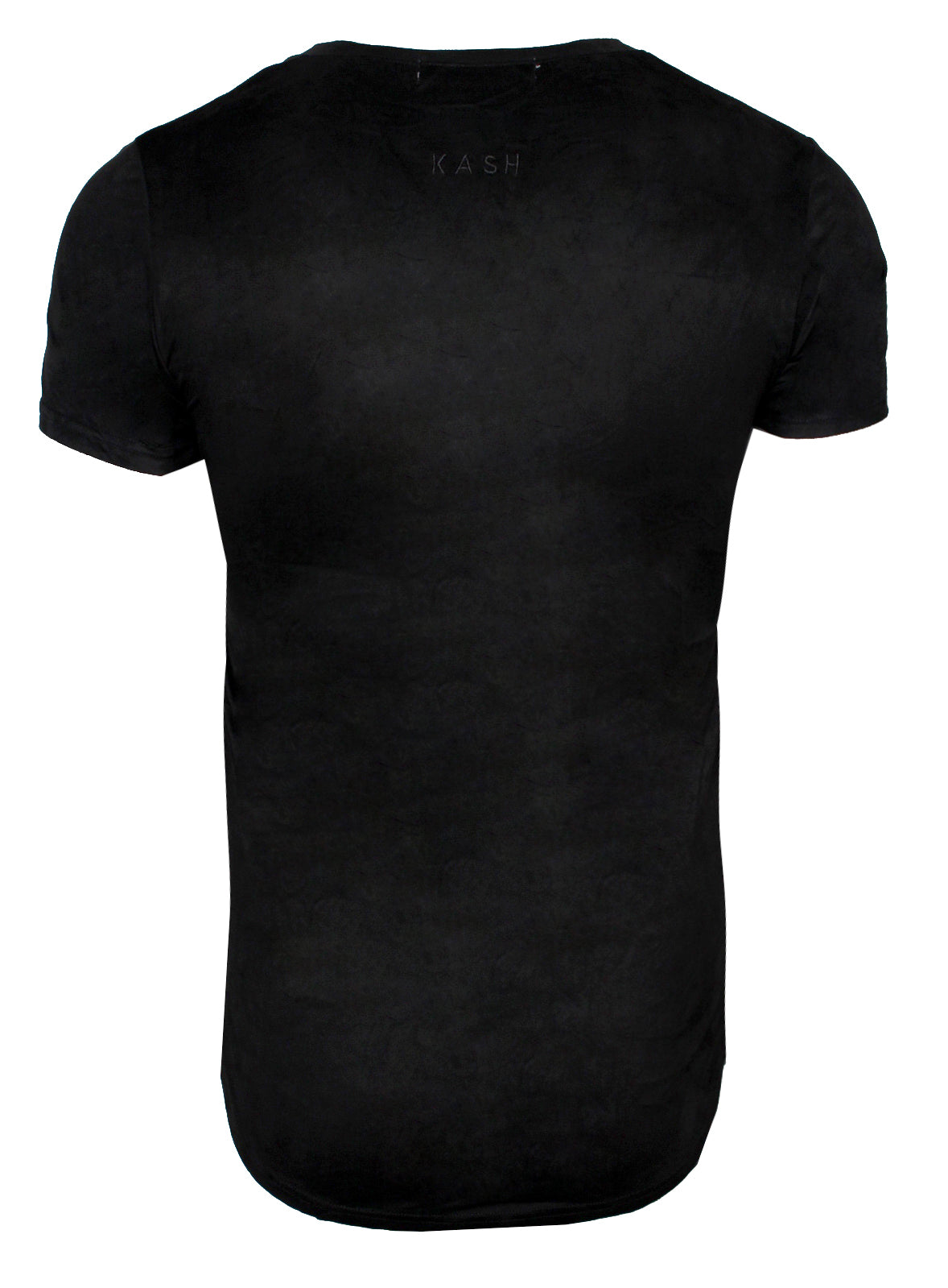 Kash Men's Hamsa Short Sleeve V-Neck Tee in black – view 2 of 3