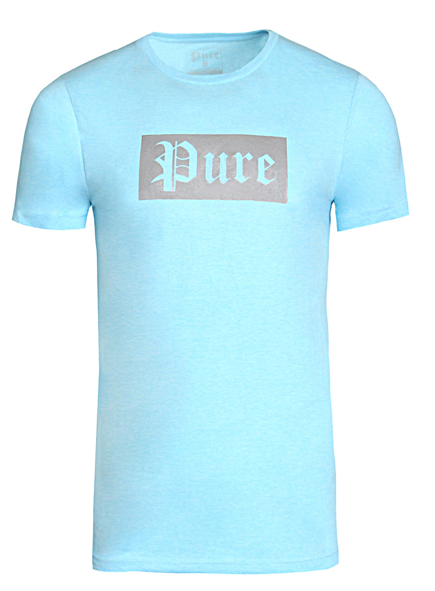 Pure logo block tee in light blue