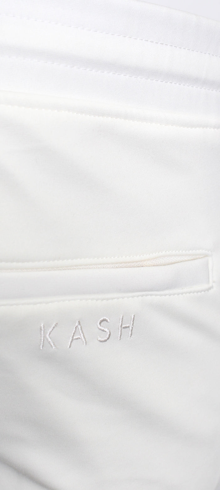 Kash Men's Milk & Cookies Track Pants with Side Stripes in White – view 4 of 4