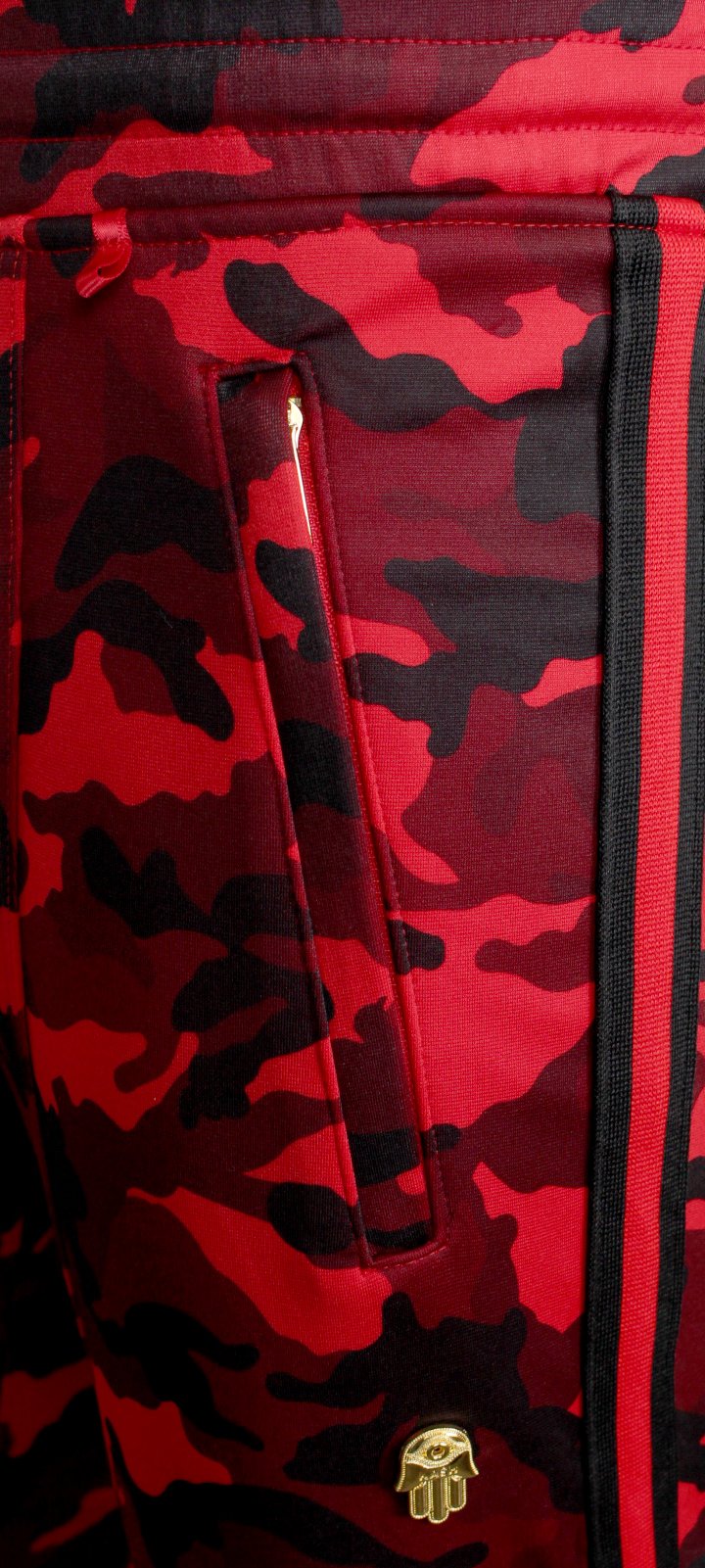 Kash men's camouflage track pants in red – view 5 of 5
