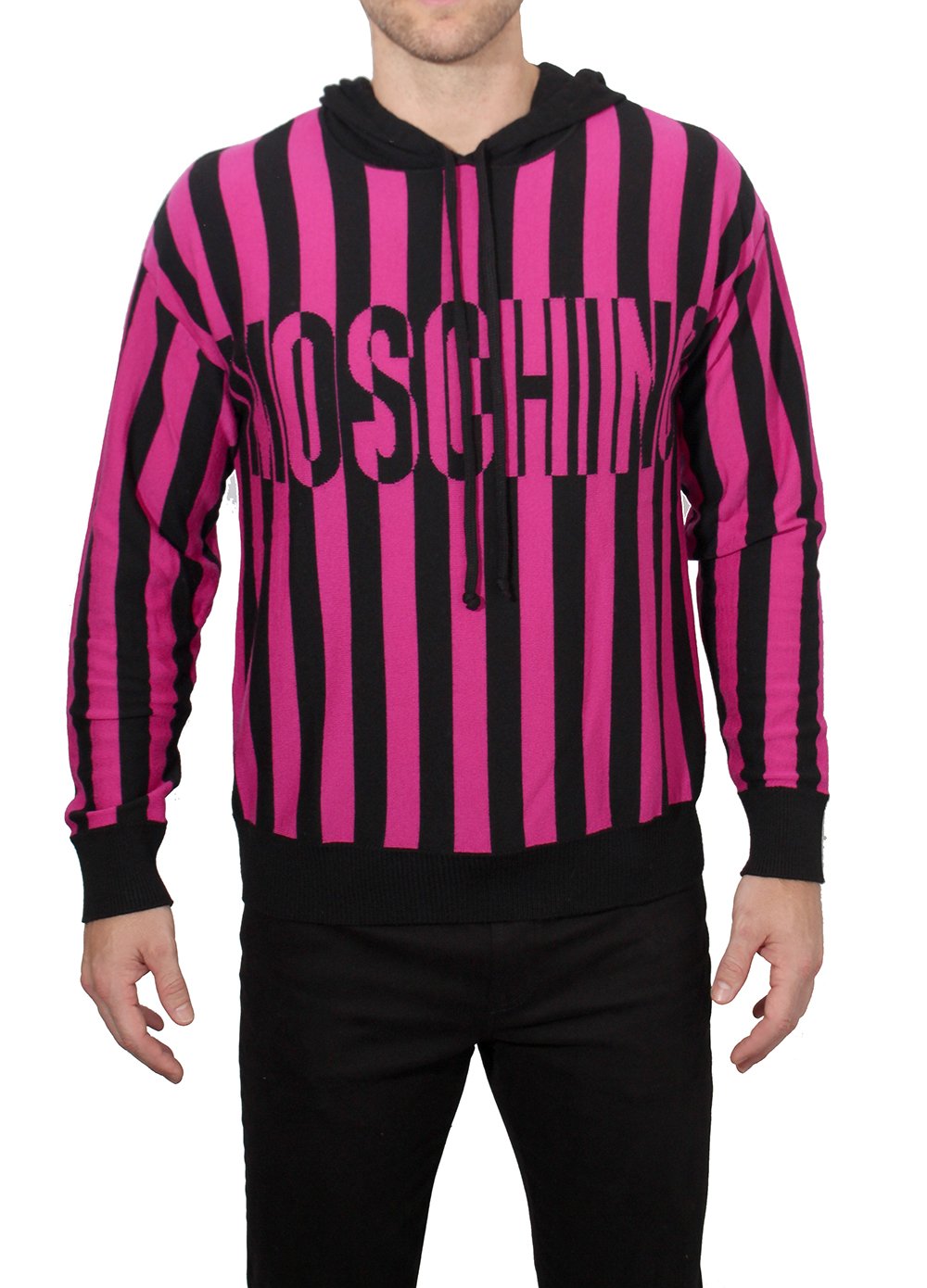 Moschino Pullover Hooded Sweater in black and pink – view 2 of 5