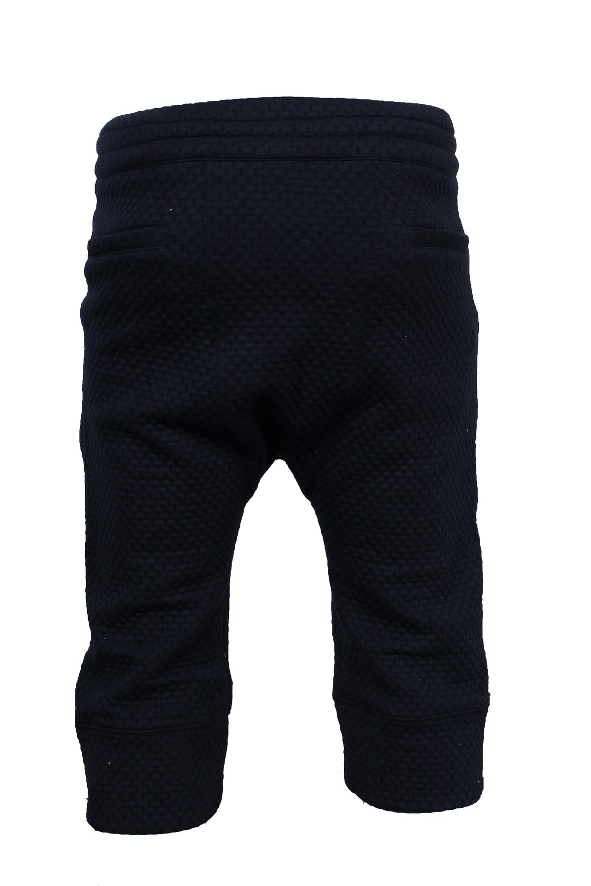 Navy Textured Elongated Shorts