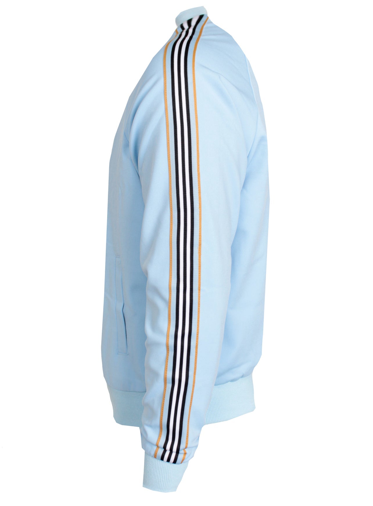 Men's Long Sleeve Ice Cream Cone Track Jacket with Side Stripes-Sky Blue