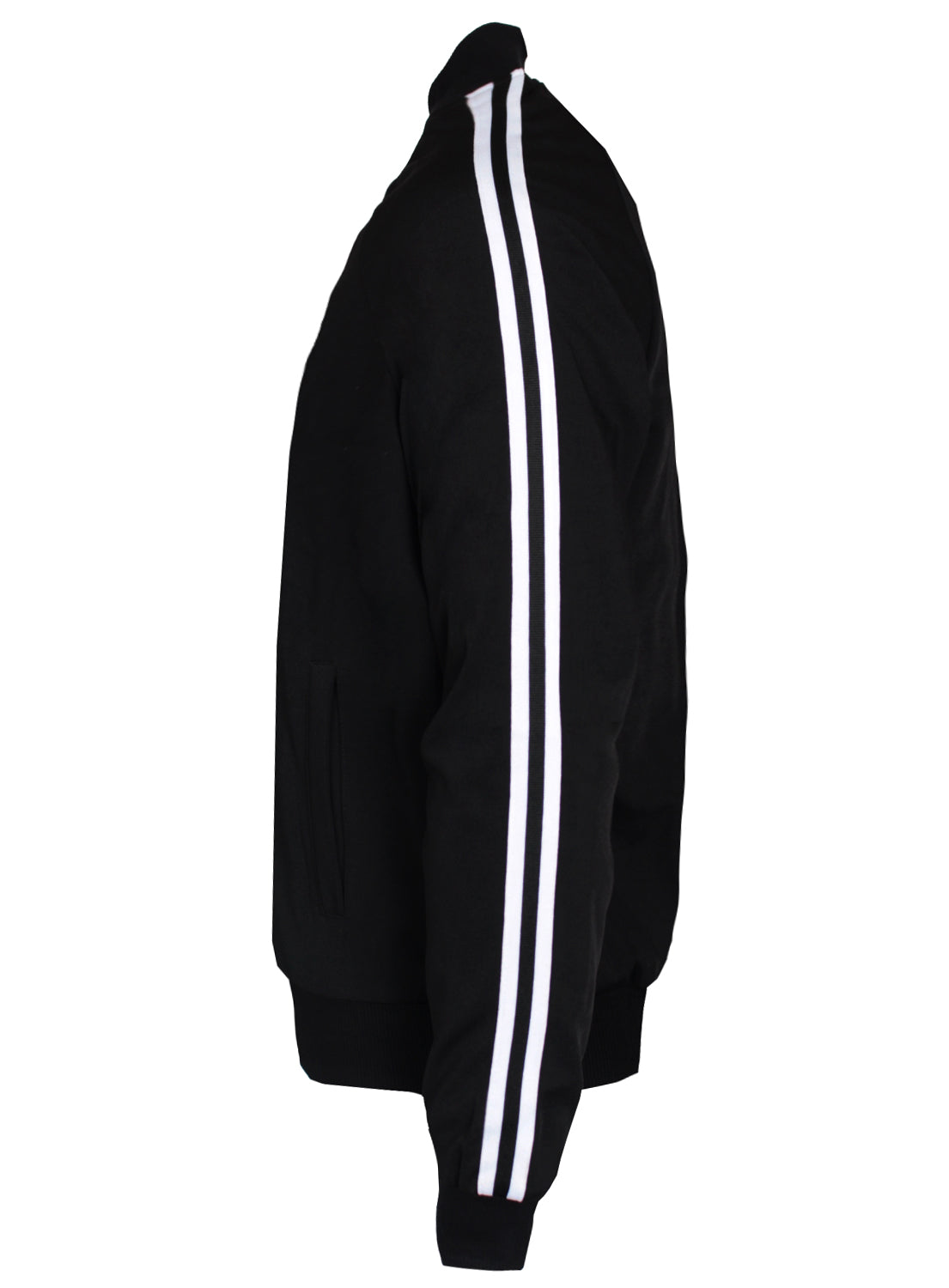 Kash Men's Track Jacket with Side Stripes in black – view 1 of 6