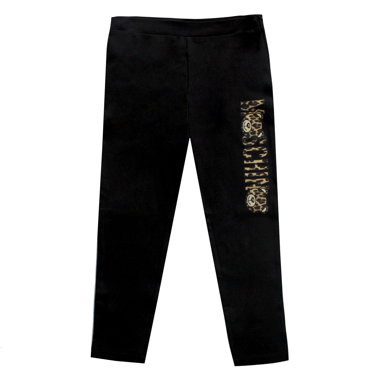 Moschino Girls Leggings Leopard Font in black – view 1 of 3