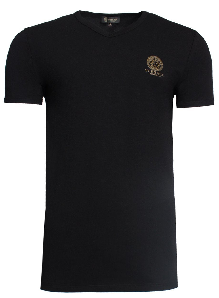 Versace MC Scollo V-Neck Tee in black – view 1 of 2